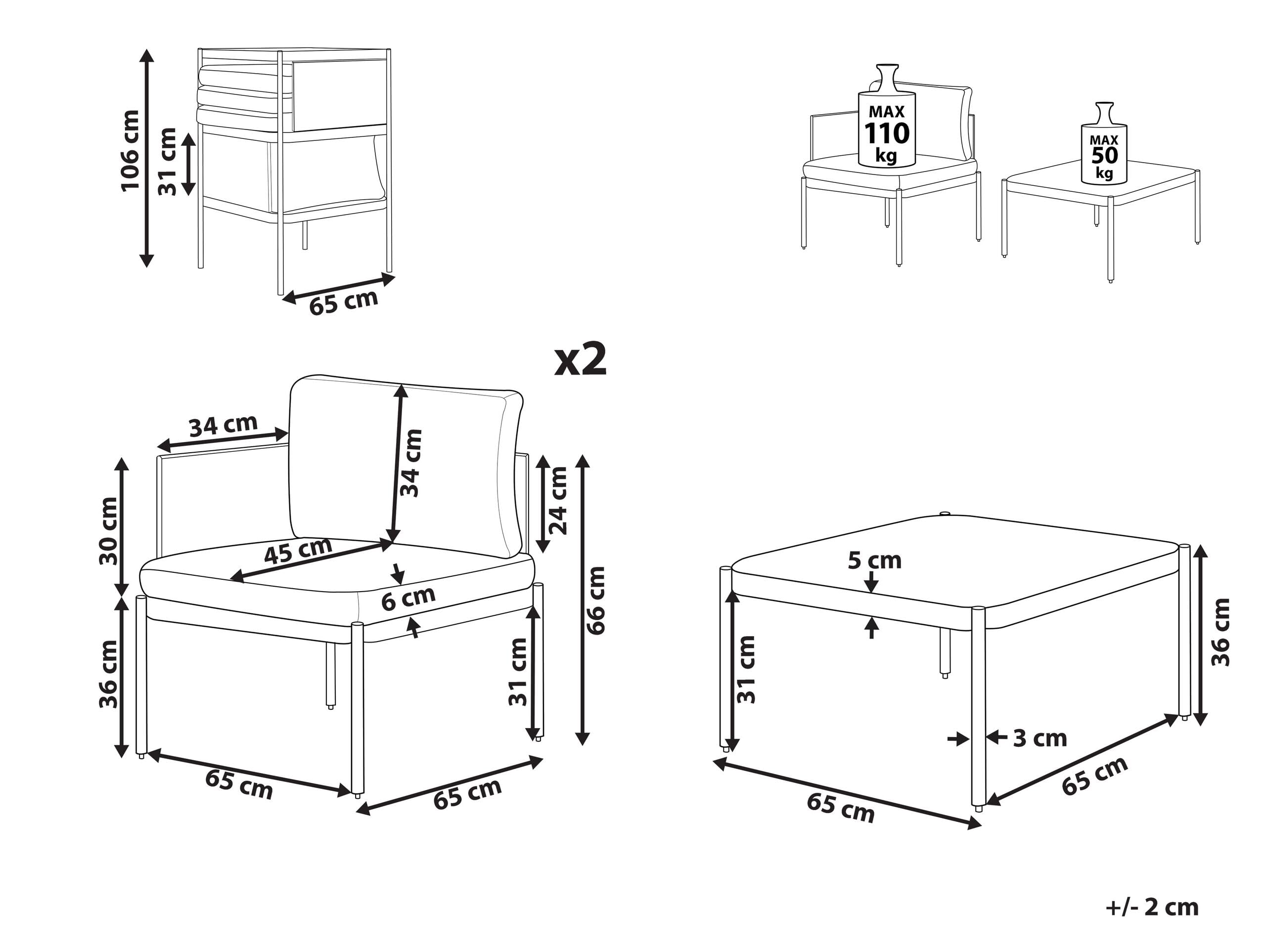 beliani-terracina-lounge-set-orange-aluminium-2-sitzer-couchtisch image 3
