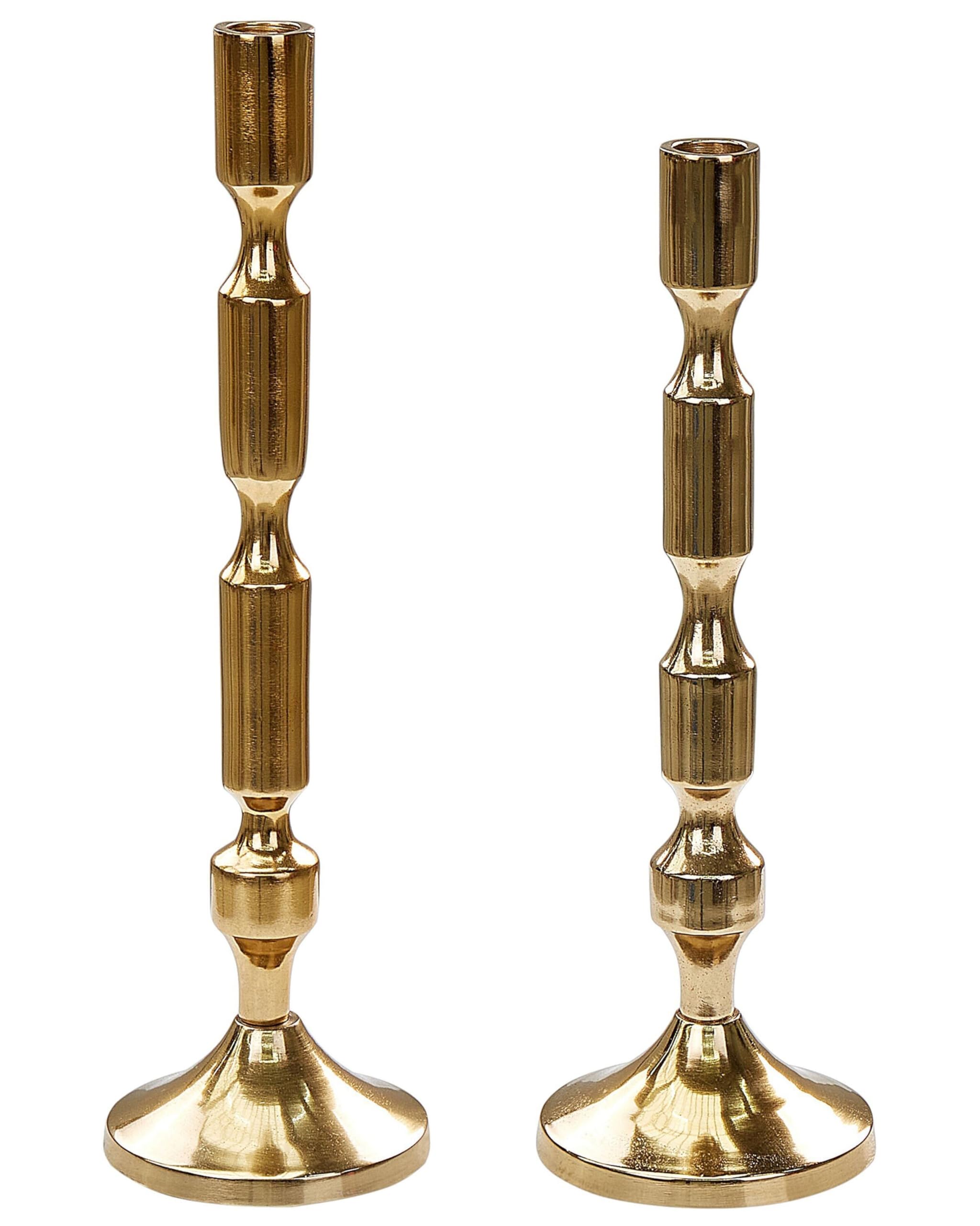 beliani-dikirnis-kerzenst-nder-2er-set-alu-gold-spitzkerzen image 1