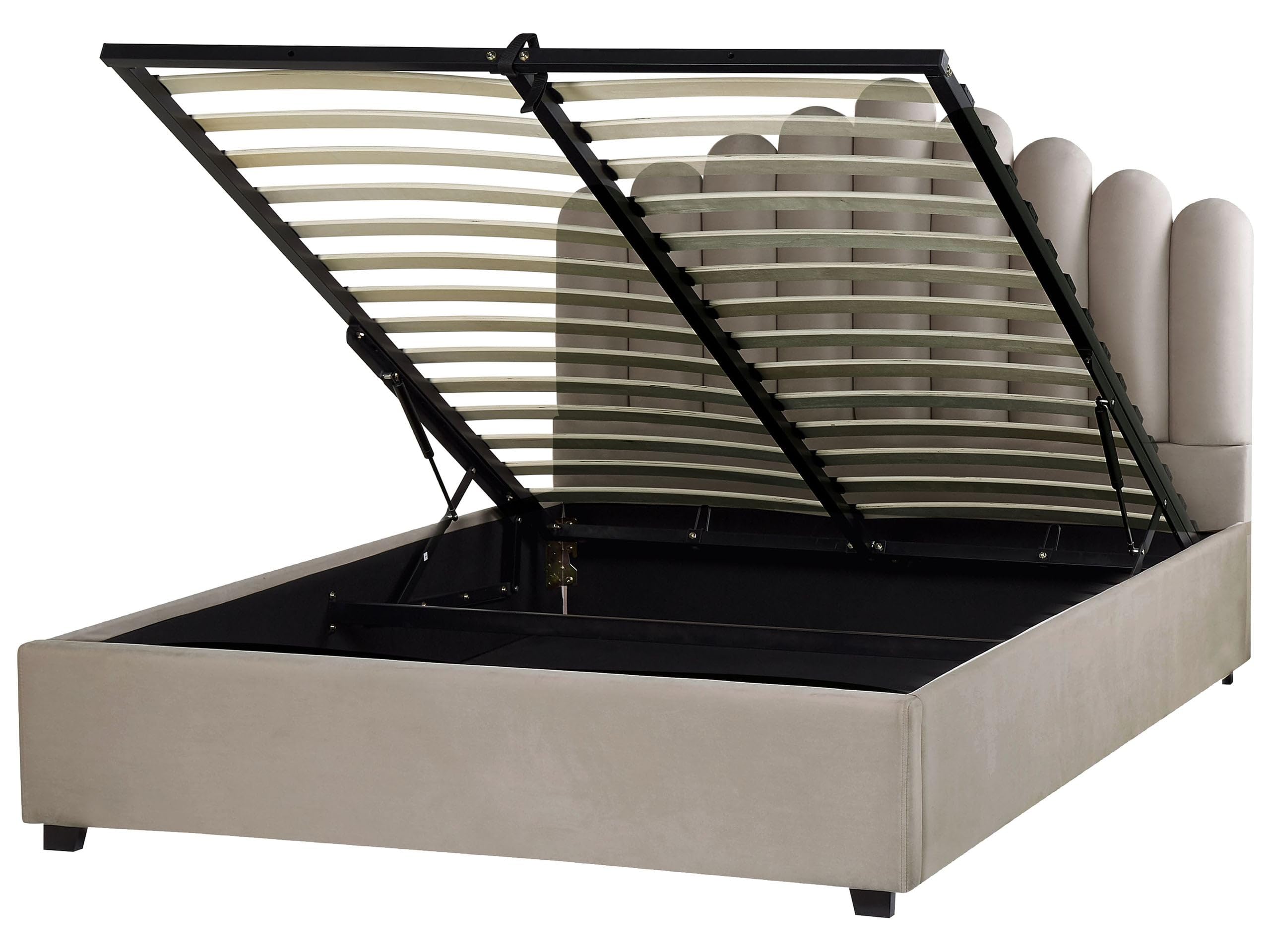 beliani-vincennes-polsterbett-samt-taupe-160x200-muschel image 1