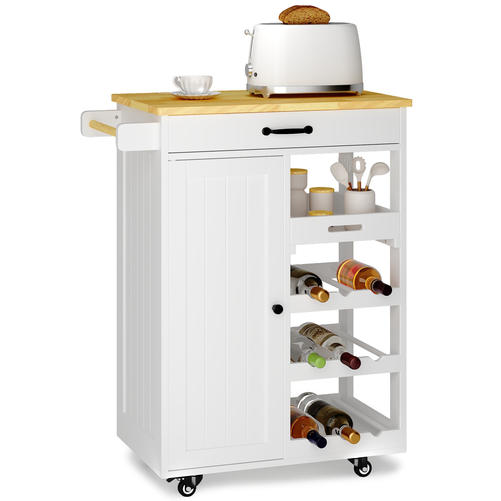 bealife-kc52-k-chenwagen-rollen-wei-mit-weinregal image 1