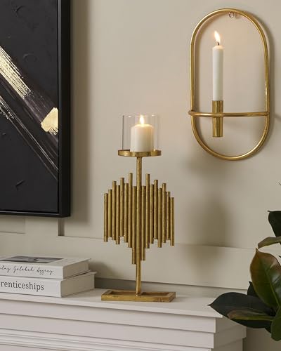 beliani-nias-kerzenst-nder-gold-47-cm-metall-glas image 8