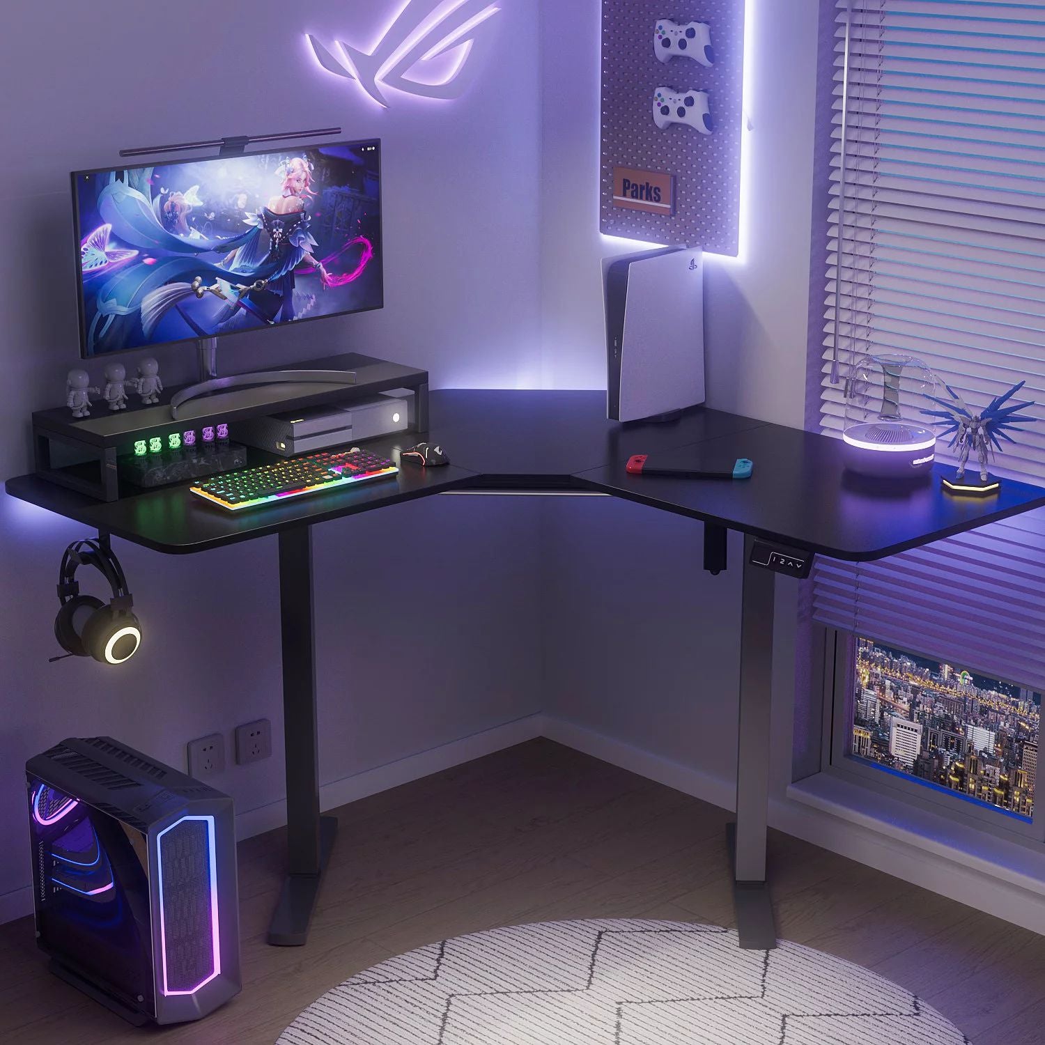 homall-standing-desk-schreibtisch-schwarz-h-henverstellbar-2 image 4