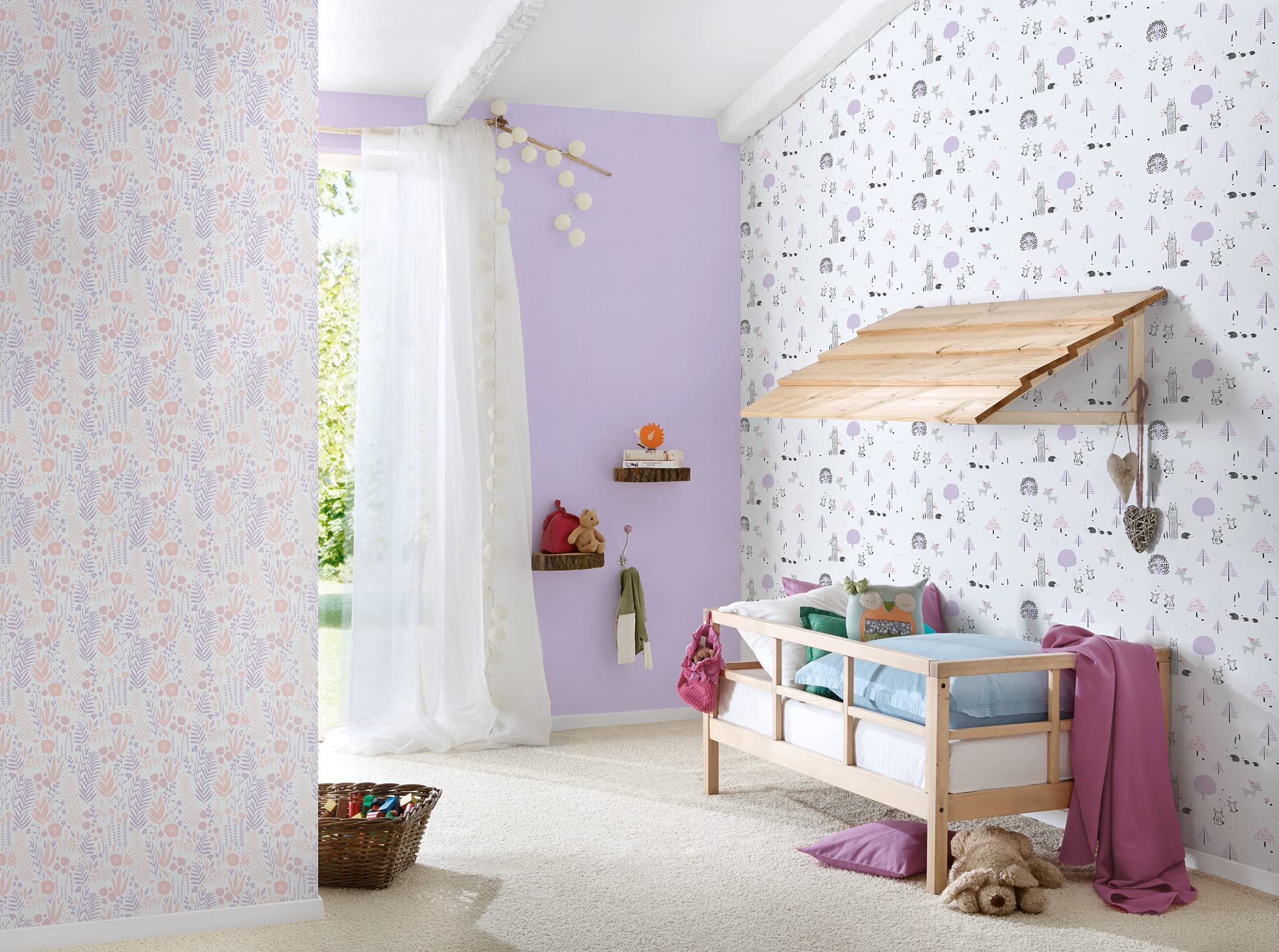 a-s-cr-ation-little-love-kindertapete-381171-lila-waldtiere image 5