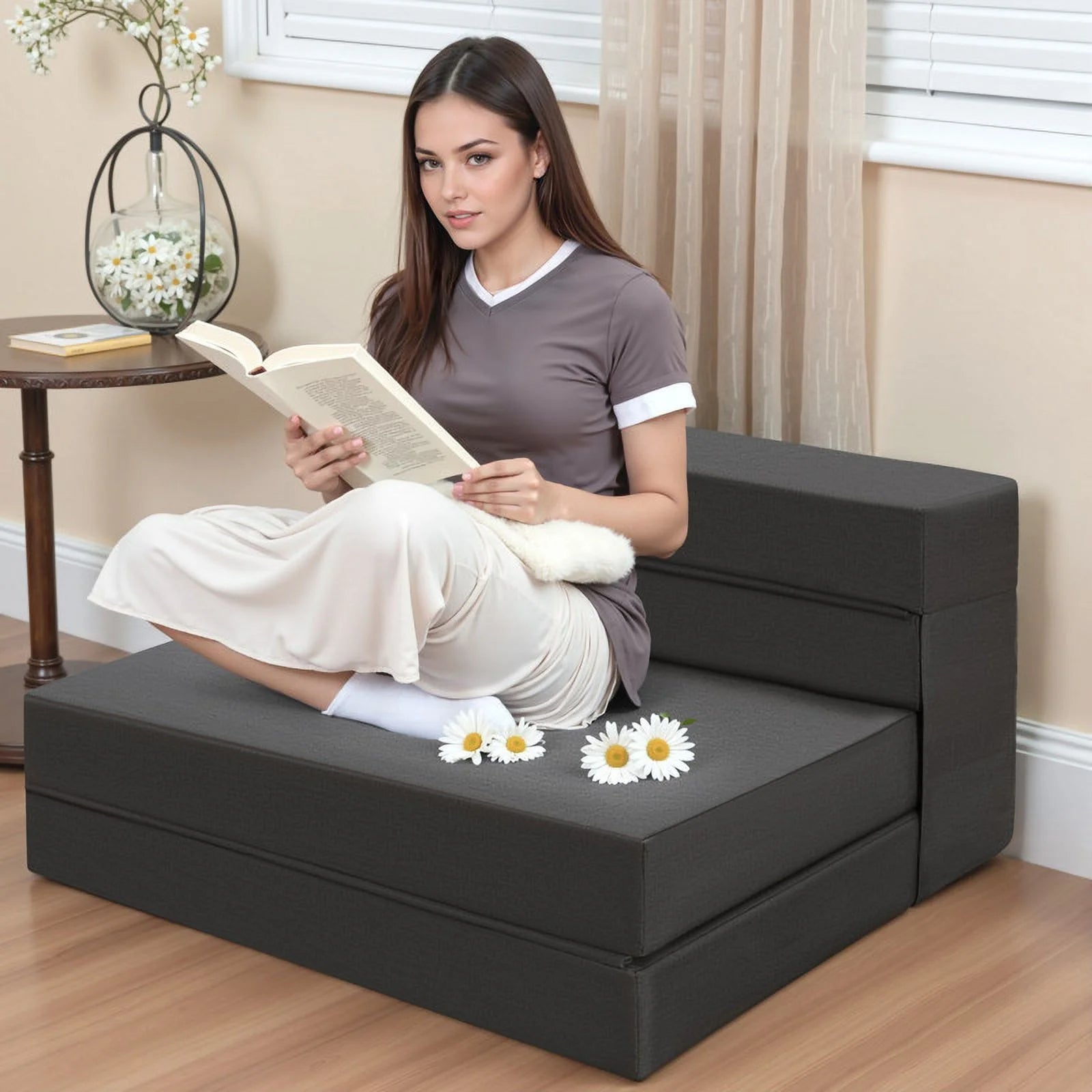 homall-sofa-klappsofa-beige-futon-schlafsessel-mit-kissen image 4