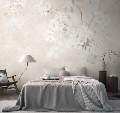 livingwalls-fototapete-blumen-beige-creme-grau-3-71x2-80m image 5