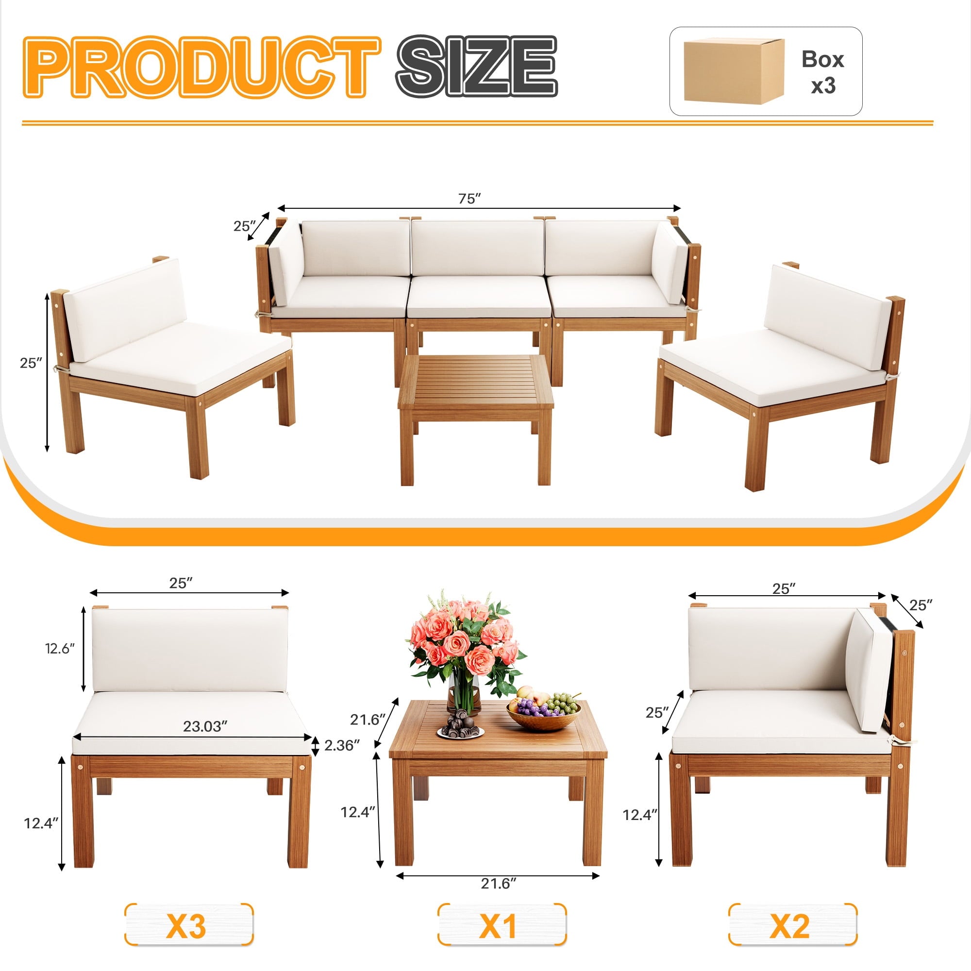 homall-patio-furniture-gartenm-bel-set-6-teilig-akazie-wei image 5