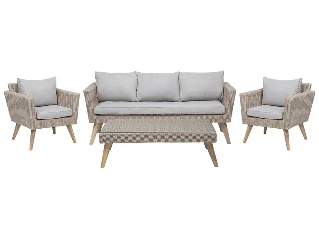 beliani-vittoria-xl-lounge-set-5-sitzer-rattan-braun-grau-4-tlg image 1