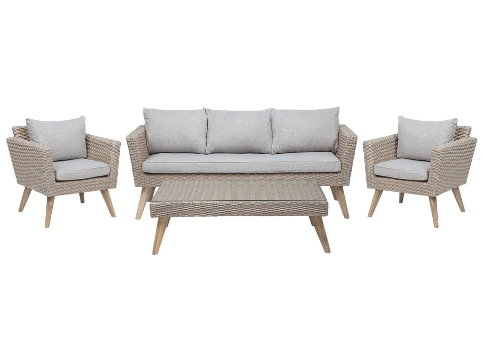 beliani-vittoria-xl-lounge-set-5-sitzer-rattan-braun-grau-4-tlg image 1