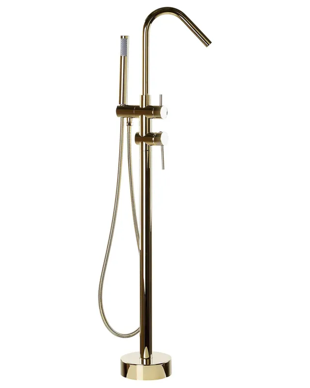 beliani-victoria-freistehende-badewannenarmatur-gold-mit-brause image 1