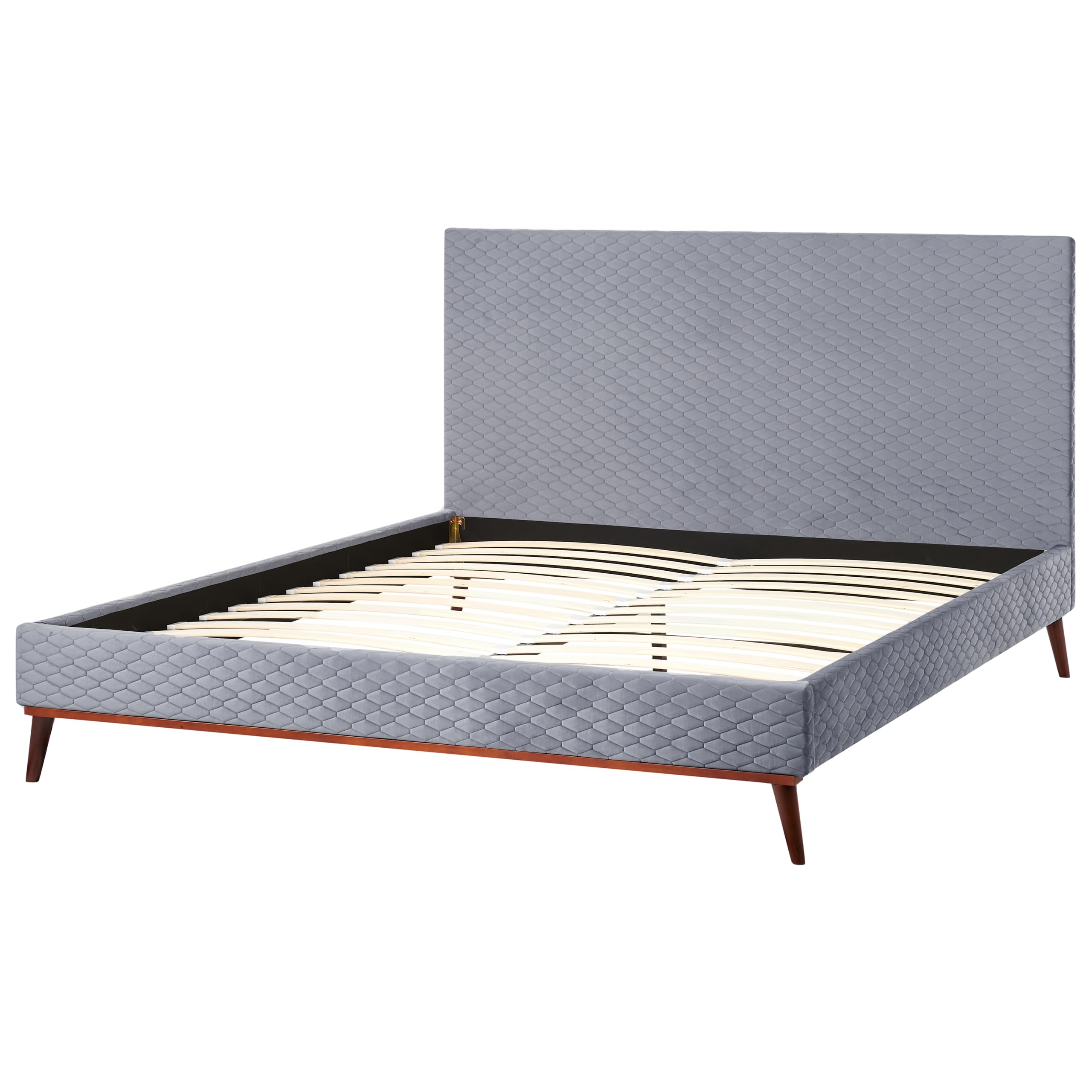 beliani-bayonne-polsterbett-180x200-grau-samt-lattenrost image 7
