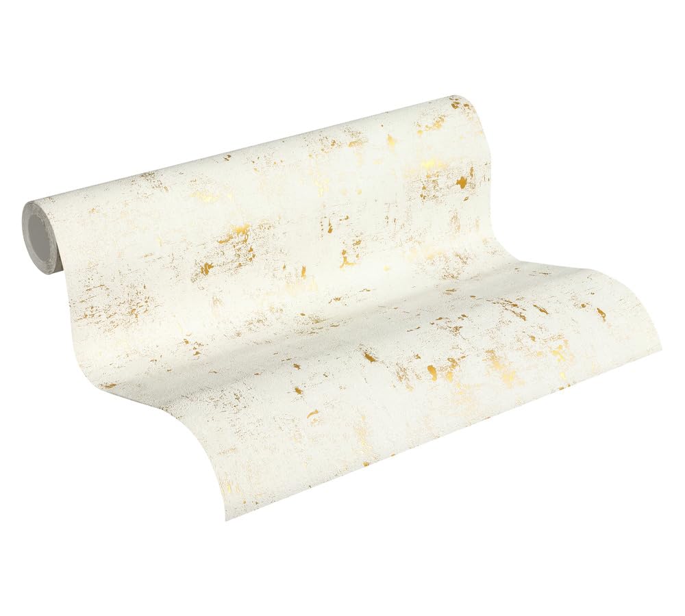 a-s-cr-ation-230775-vliestapete-used-look-wei-gold-10-05-m image 1