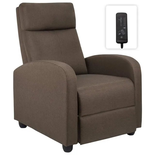 homall-recliner-massagesessel-stoff-grau-mit-liegefunktion image 1