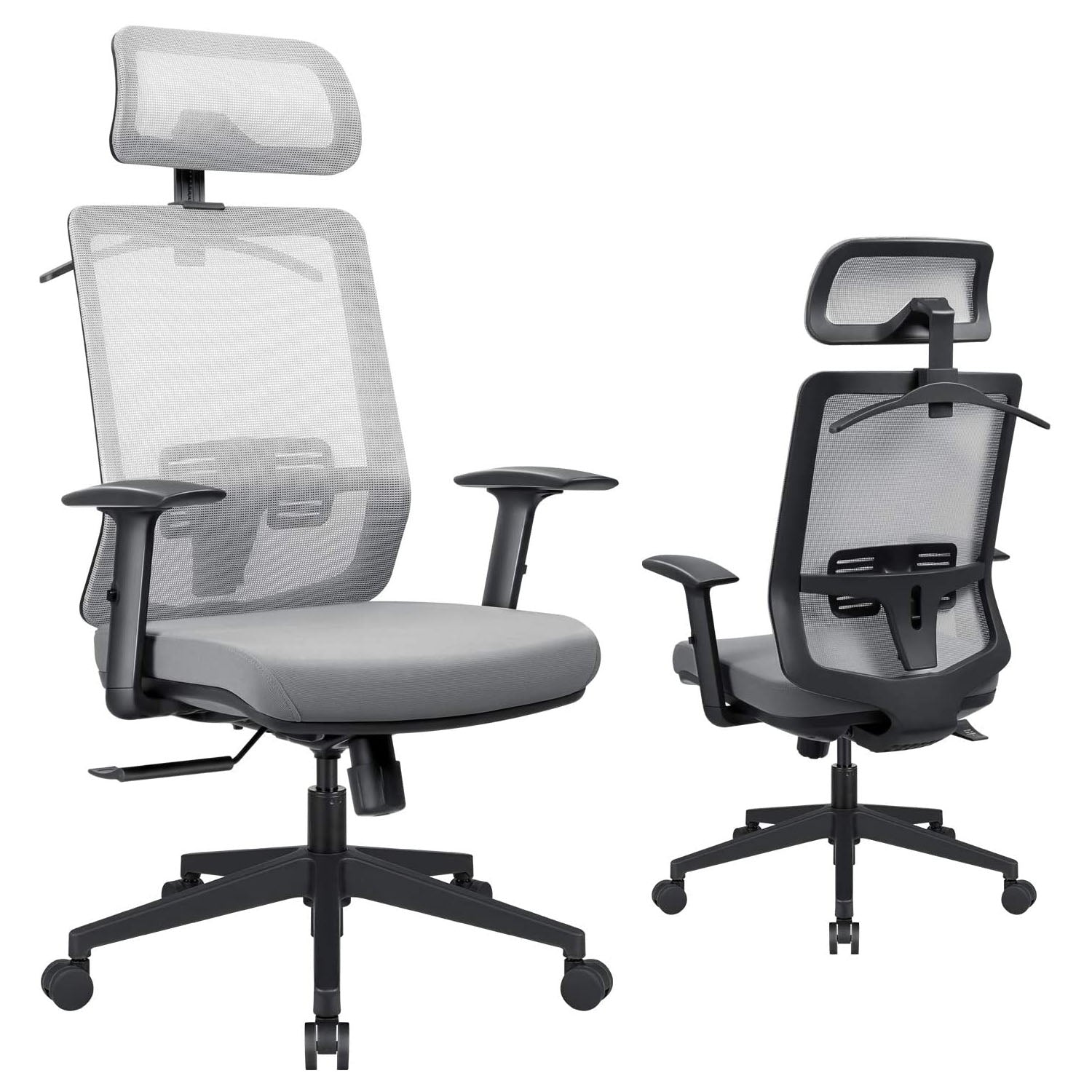 homall-office-mesh-chair-b-rostuhl-schwarz-ergonomisch-kopfst-tze image 1