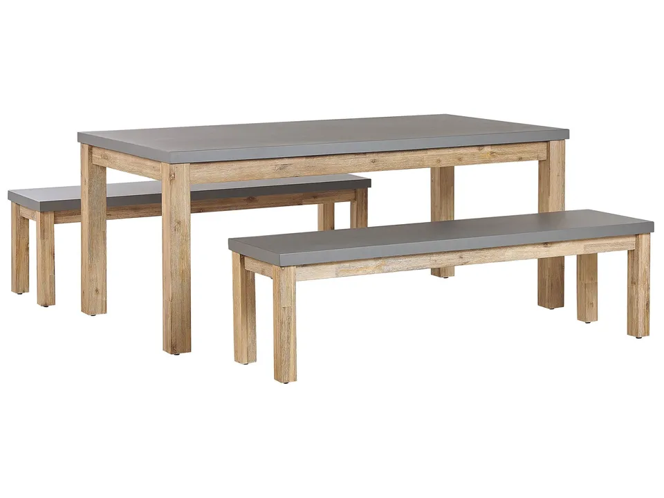 beliani-ostuni-gartenm-bel-set-grau-180-cm-faserzement image 1