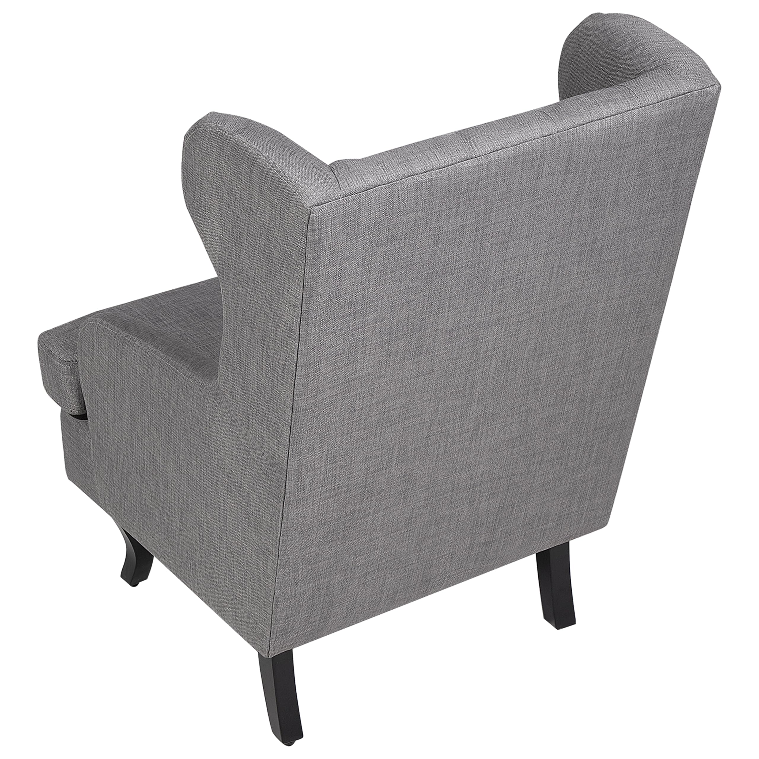 beliani-alta-ohrensessel-stoff-grau-chesterfield-holzbeine image 7