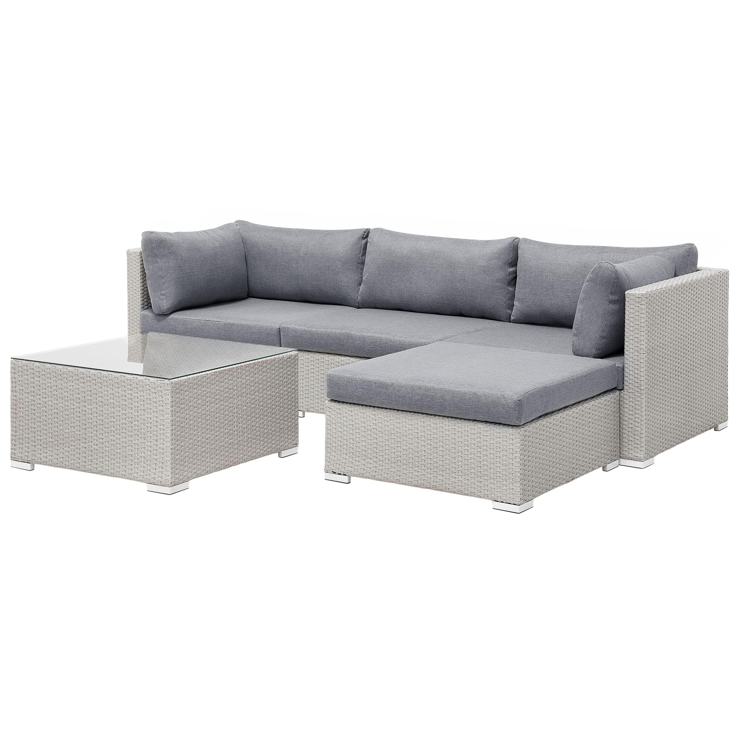 beliani-sano-ii-loungeset-rattan-hellgrau-links-4-personen image 5
