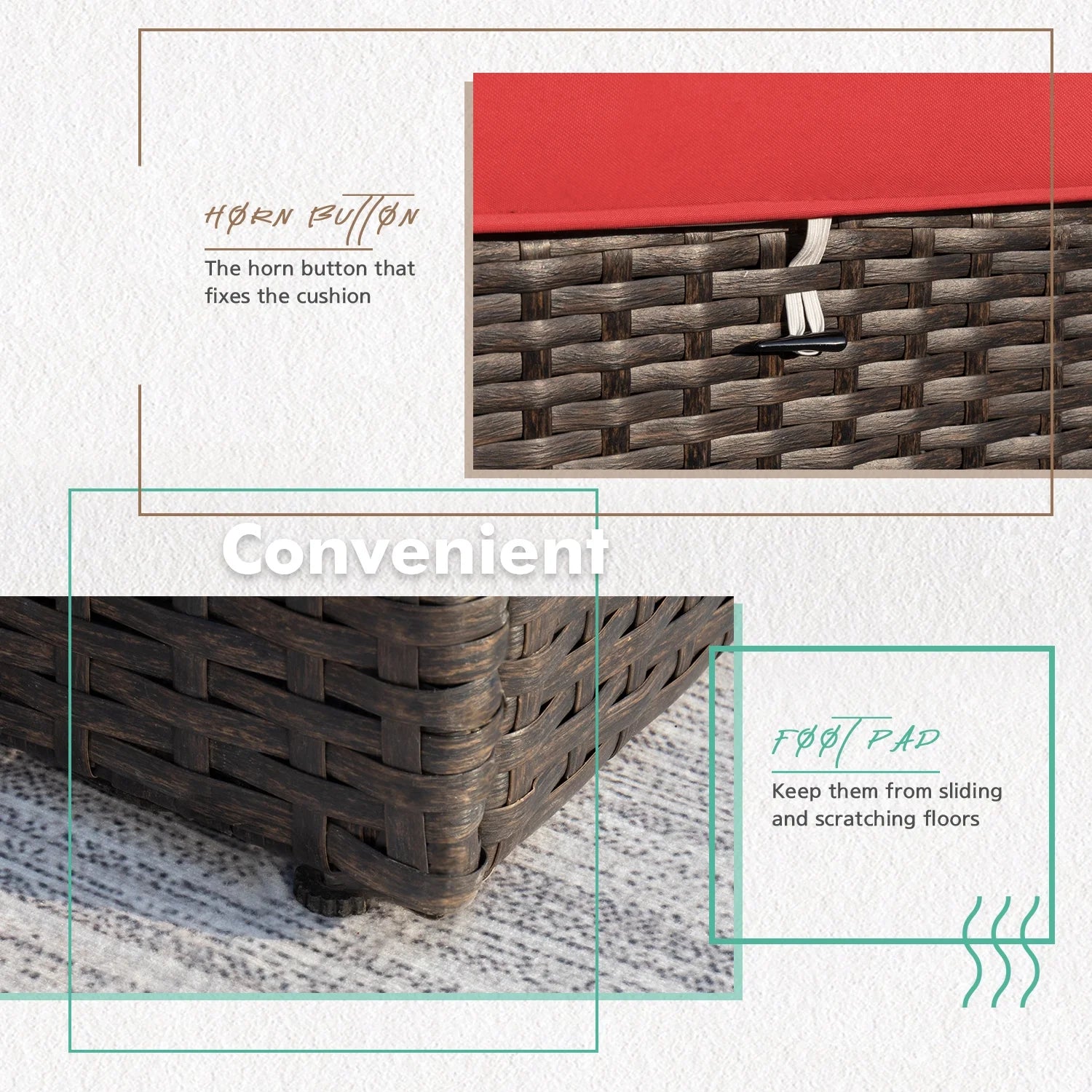 homall-patio-furniture-lounge-set-rattan-rot-5-teilig image 3