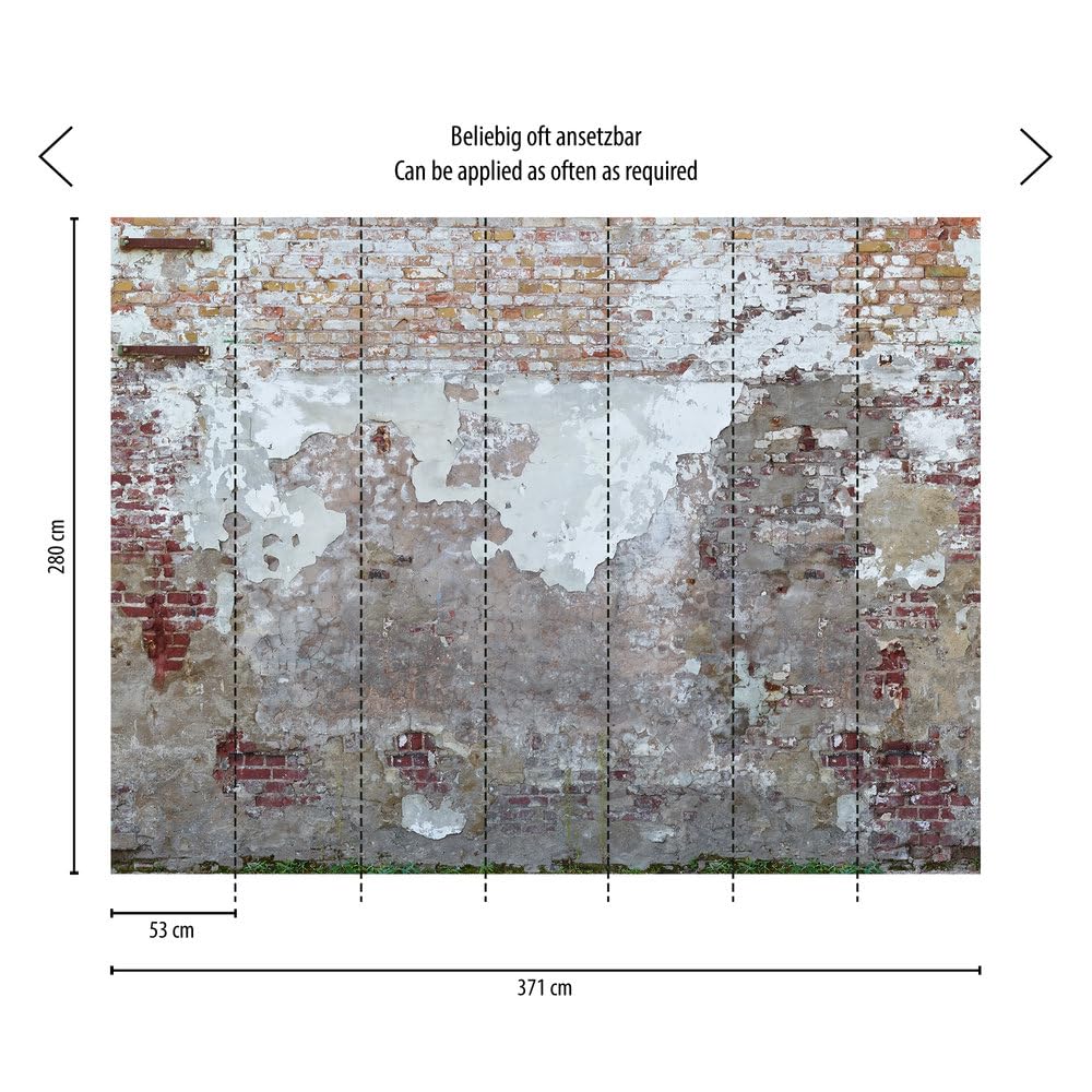 livingwalls-fototapete-backstein-gr-n-braun-xxl-2-80x3-71m image 2