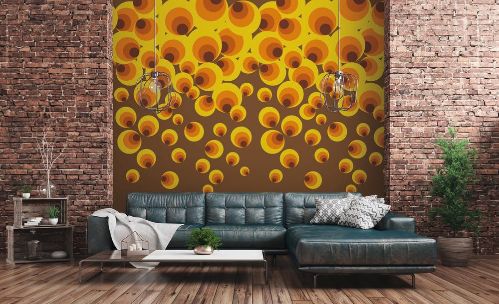 livingwalls-retro-fototapete-kreise-gelb-orange-2-8x1-59m image 5