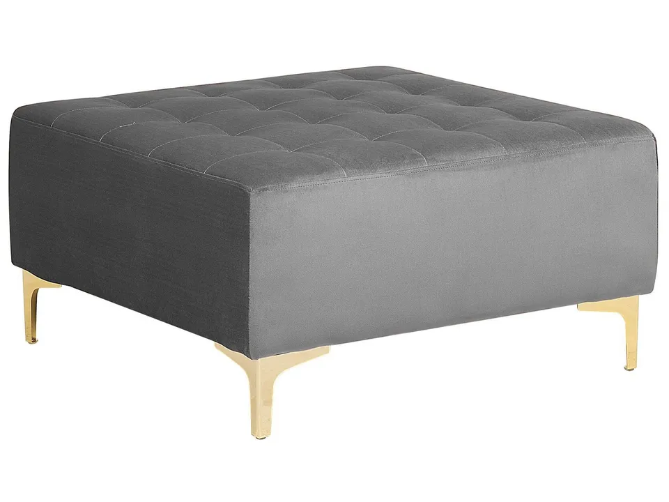 beliani-aberdeen-samt-ottomane-grau-mit-goldf-en image 1