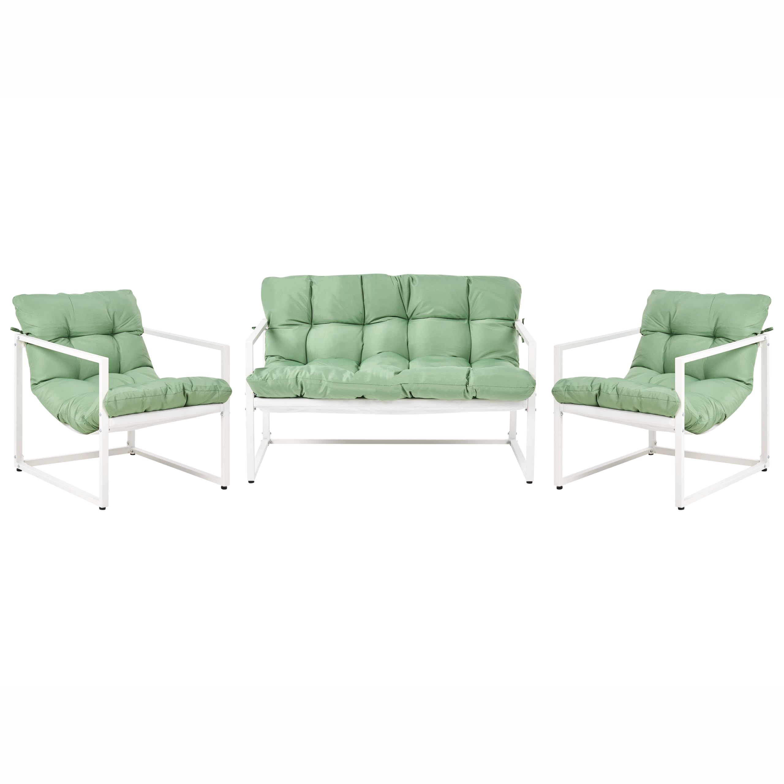 beliani-garda-gartenlounge-4-sitzer-stahl-gr-n-wei-mit-tisch image 4
