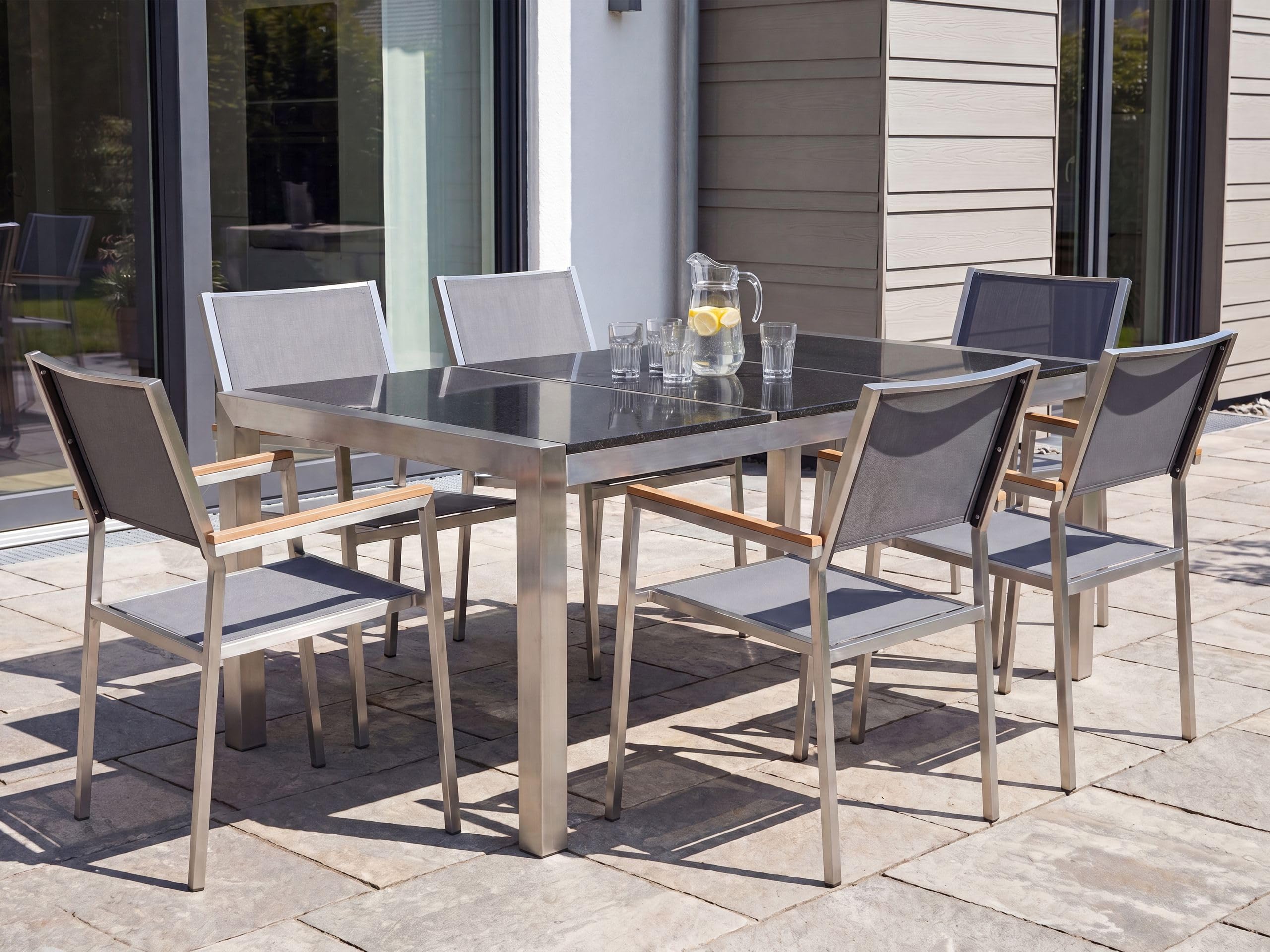 beliani-grosseto-gartenm-belset-180-cm-basalt-grau-stein image 2