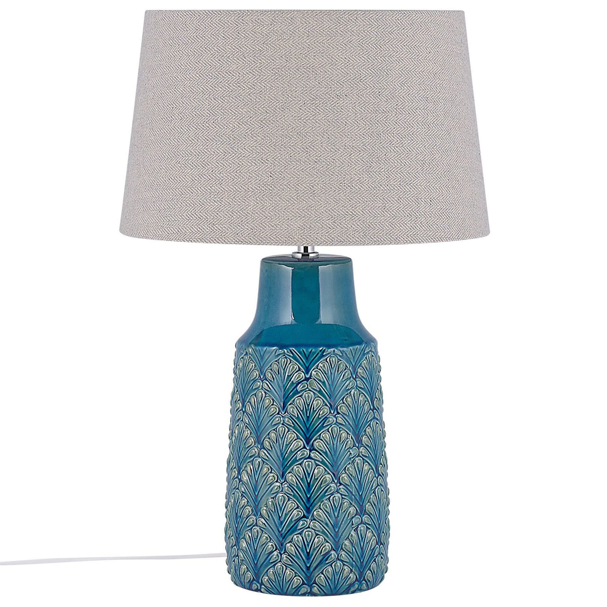 beliani-thaya-tischleuchte-blau-keramikfuss-stoffschirm image 4