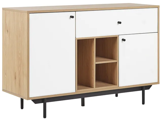 beliani-itaca-sideboard-kommode-wei-eiche-2-t-ren-schublade image 1