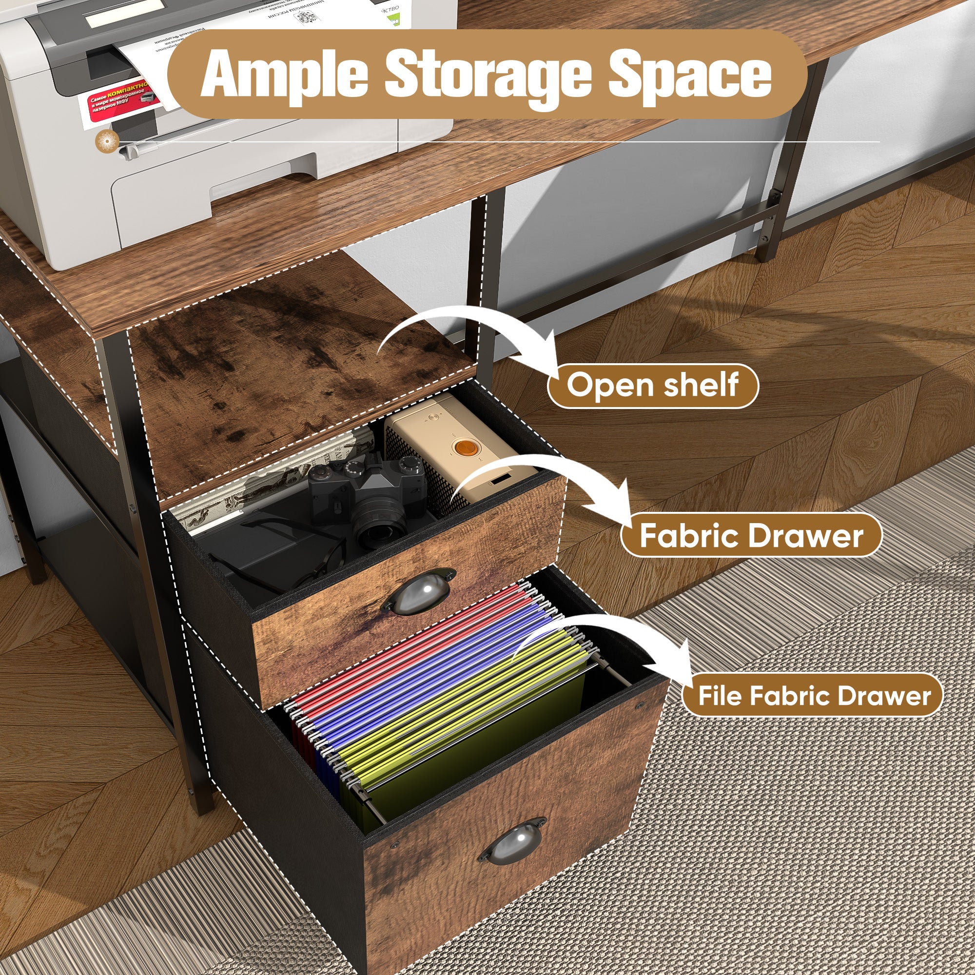 homall-shelf-eckschreibtisch-l-form-dunkelbraun-mit-steckdose image 4