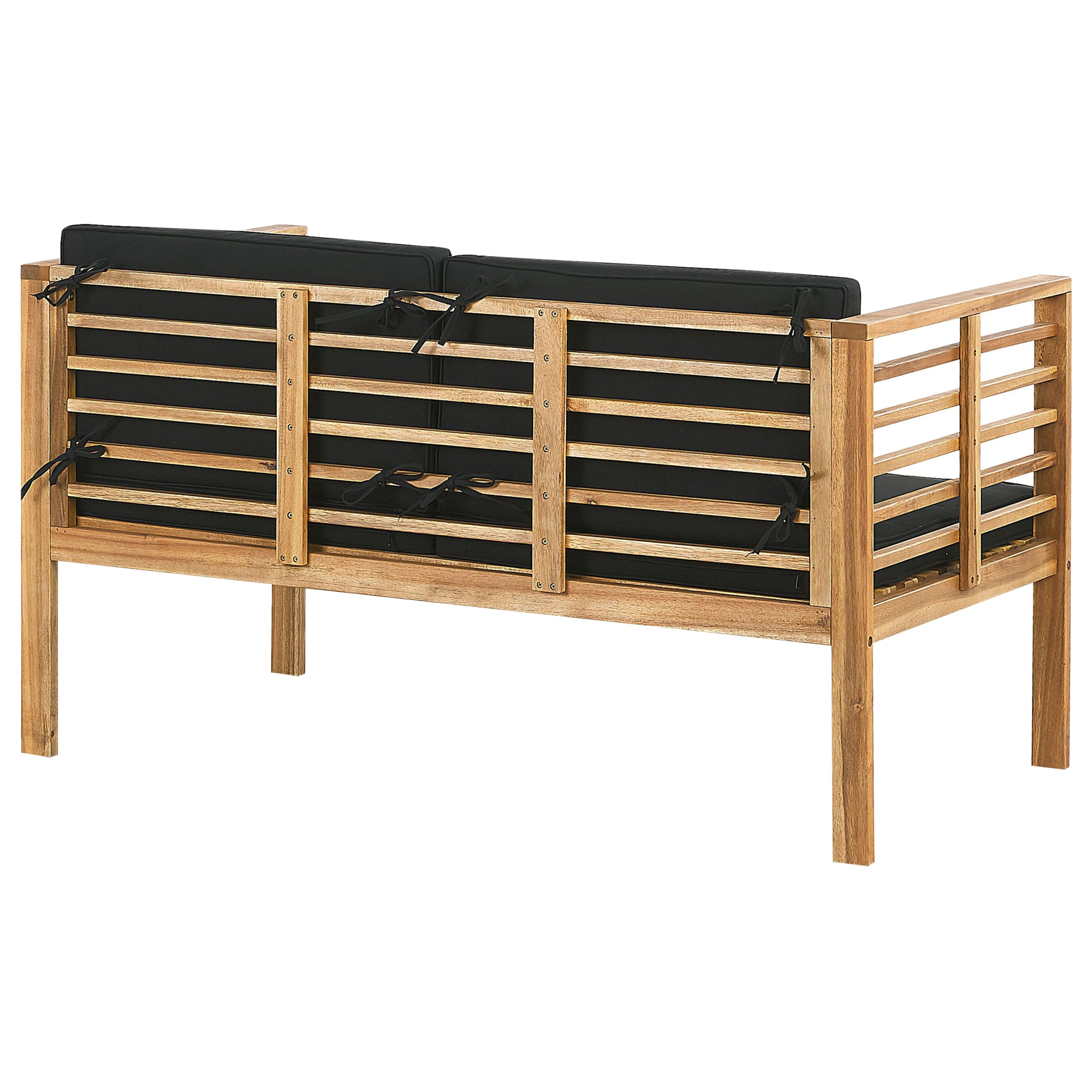 beliani-pacific-sitzgruppe-akazienholz-hellbraun-schwarz-4-personen image 6