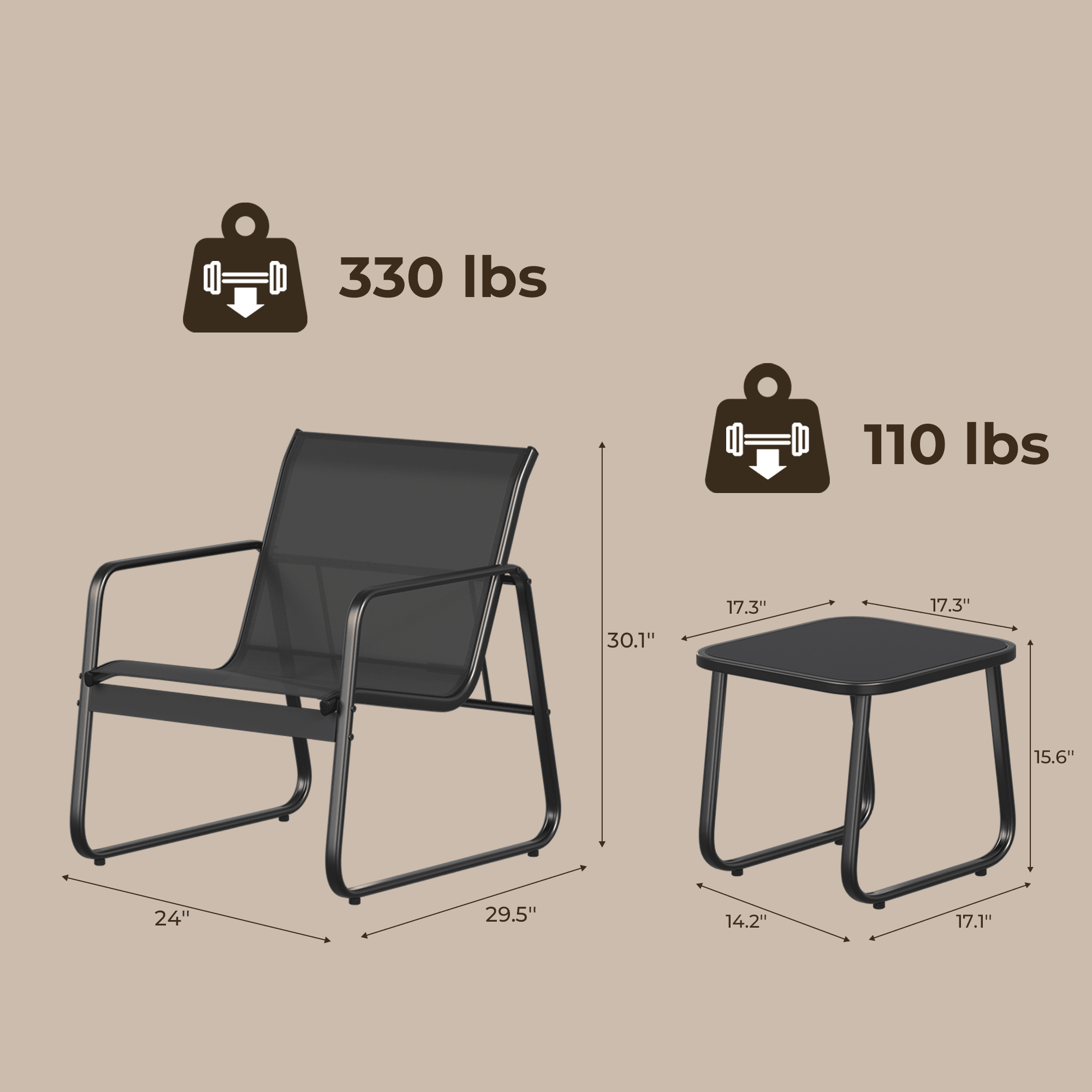 bealife-wr150-gartenm-bel-set-3-teilig-schwarz-textilene image 3