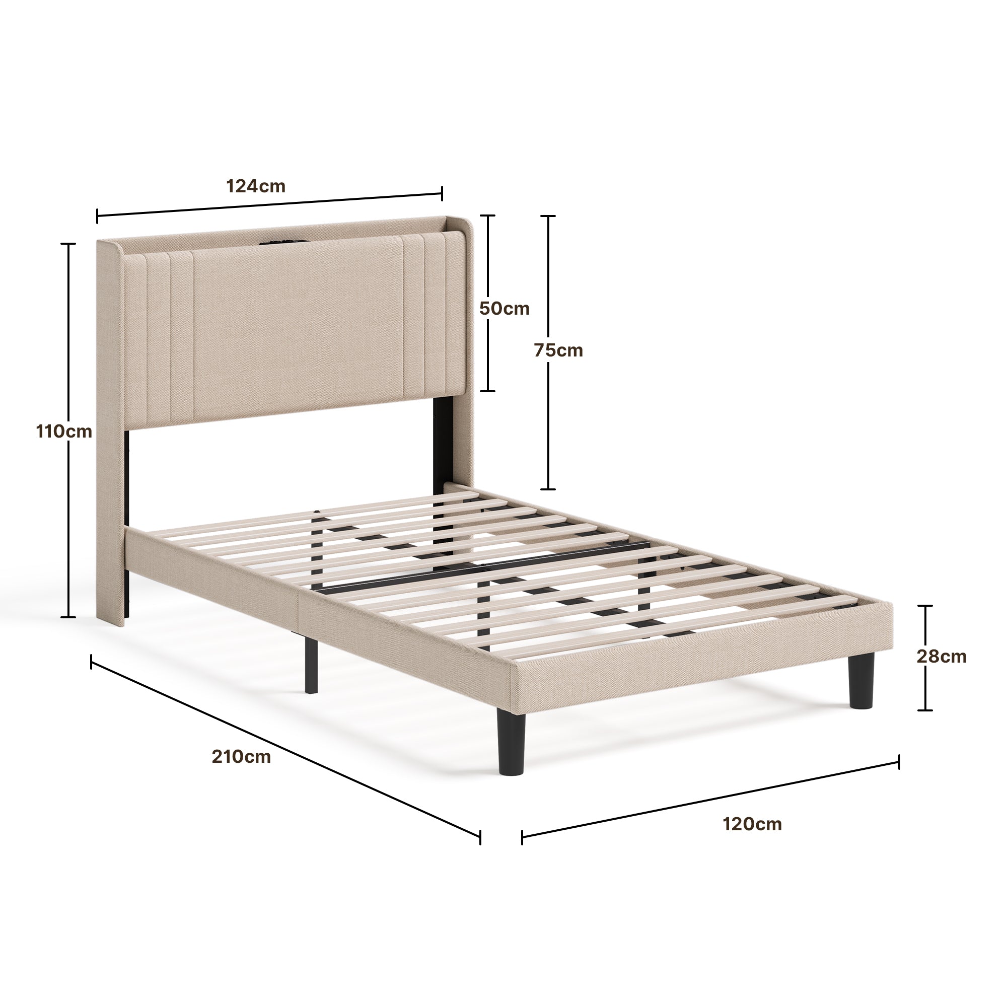 bealife-bf28-einzelbett-120x200-beige-mit-led-und-ladestation image 4