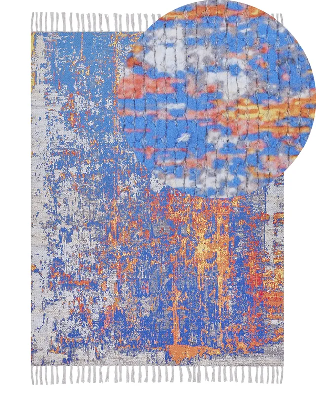 beliani-acarlar-teppich-140-x-200-cm-bunt-abstrakt-kurzflor image 1