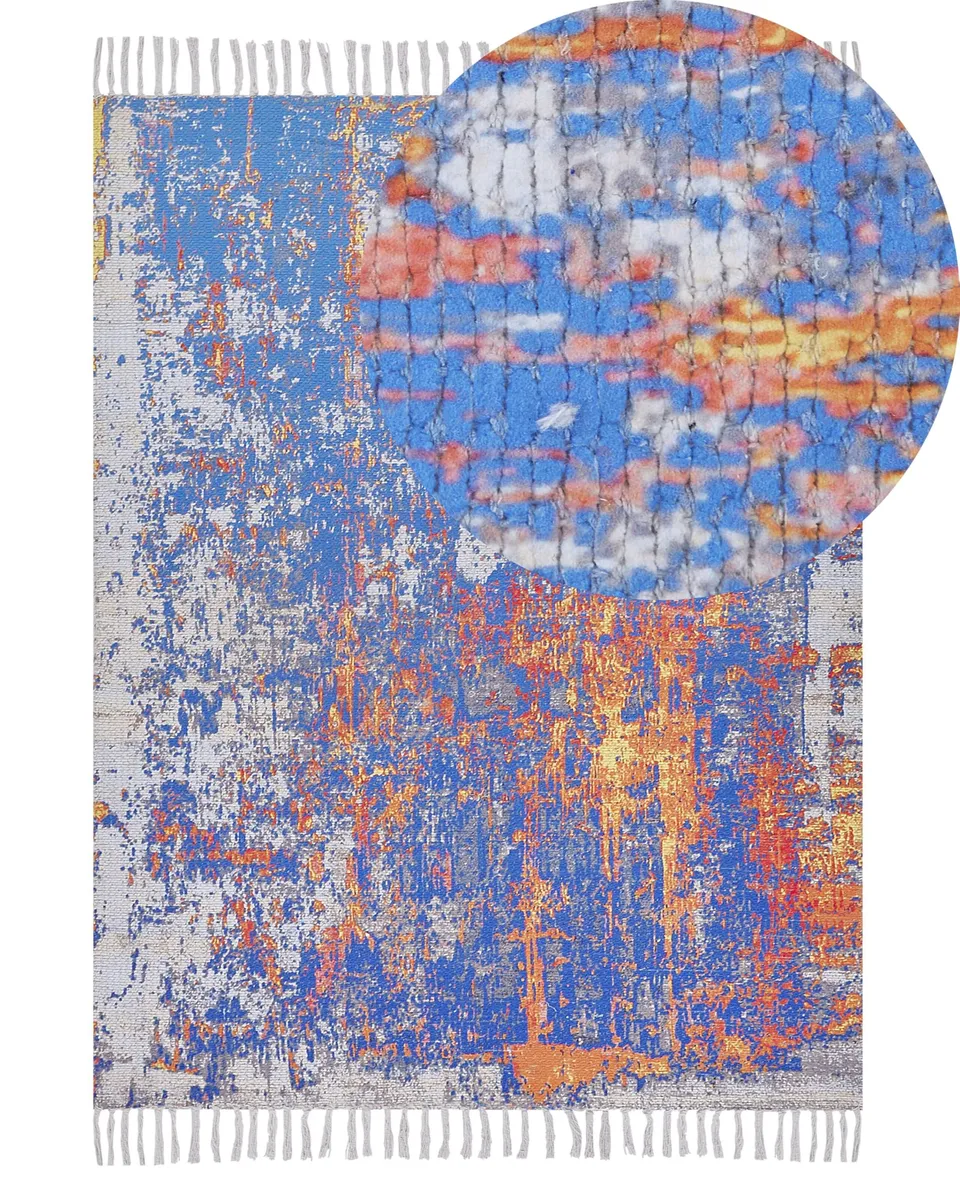 beliani-acarlar-teppich-140-x-200-cm-bunt-abstrakt-kurzflor image 1