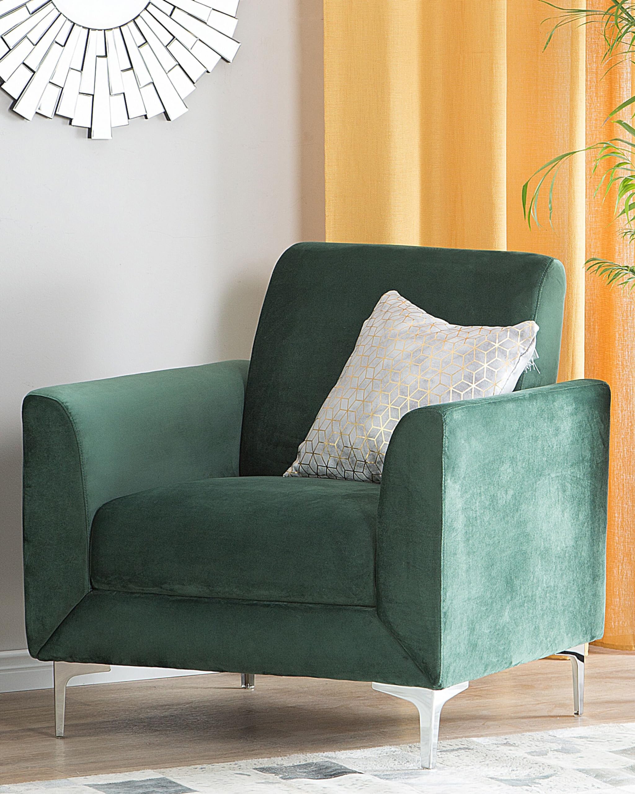 beliani-fenes-sessel-samt-gr-n-braune-beine image 2