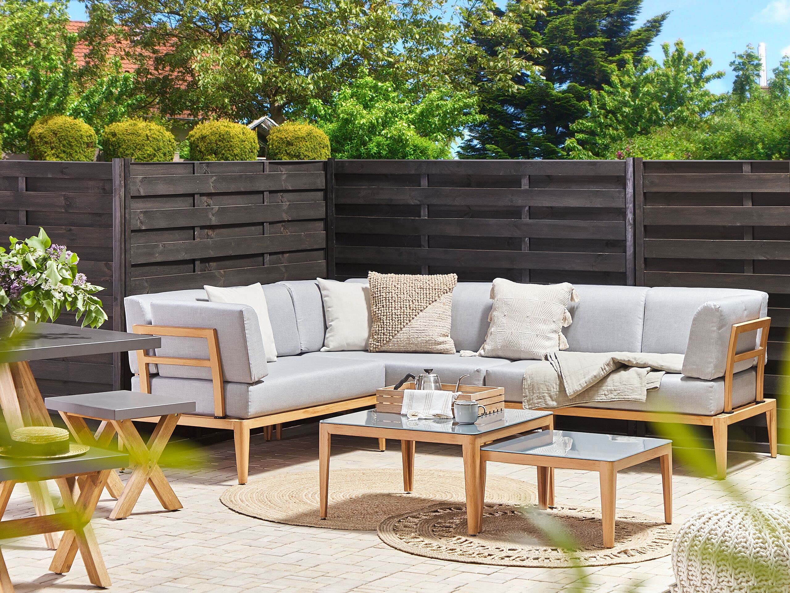 beliani-rima-lounge-set-grau-aluminium-6-personen-links image 2