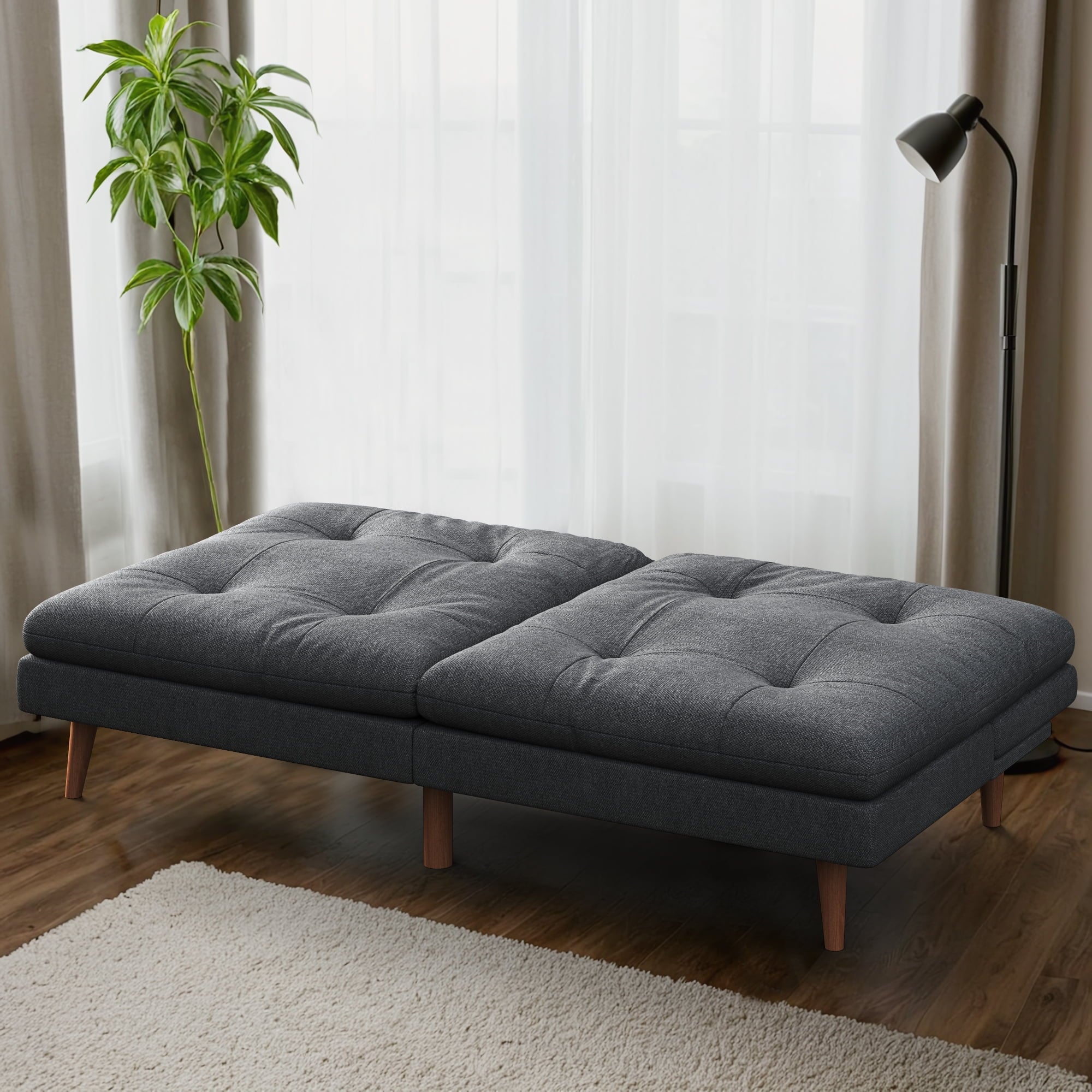 homall-sofa-schlafsofa-verstellbar-dunkelgrau-memory-foam image 2