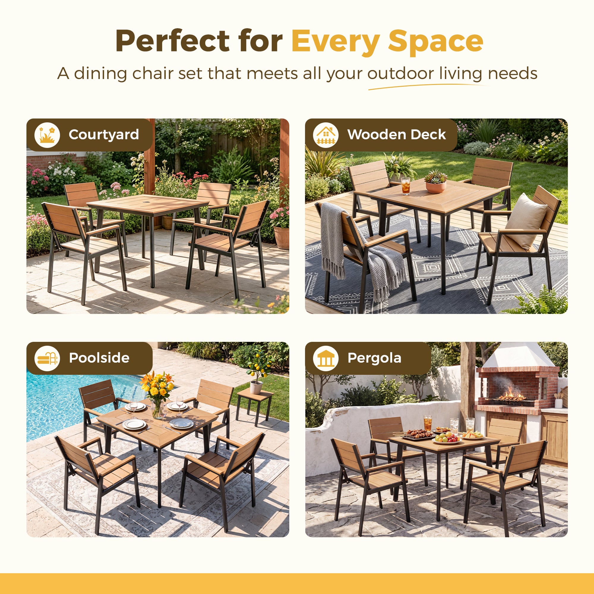 homall-patio-furniture-essgruppe-5-teilig-braun-teak-alu-schirmloch image 7