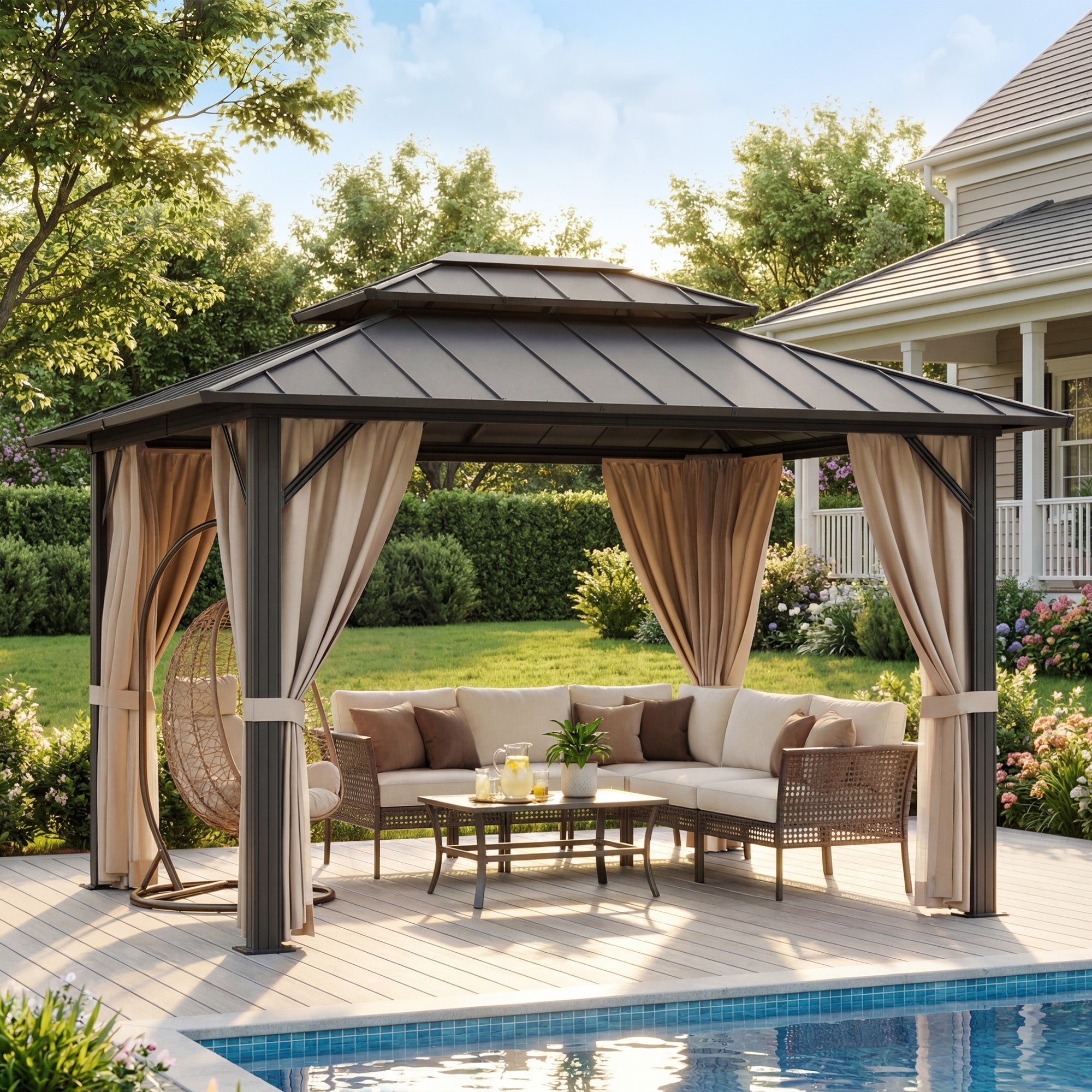 homall-patio-furniture-gartenpavillon-alu-3x3-6m-doppeldach image 1