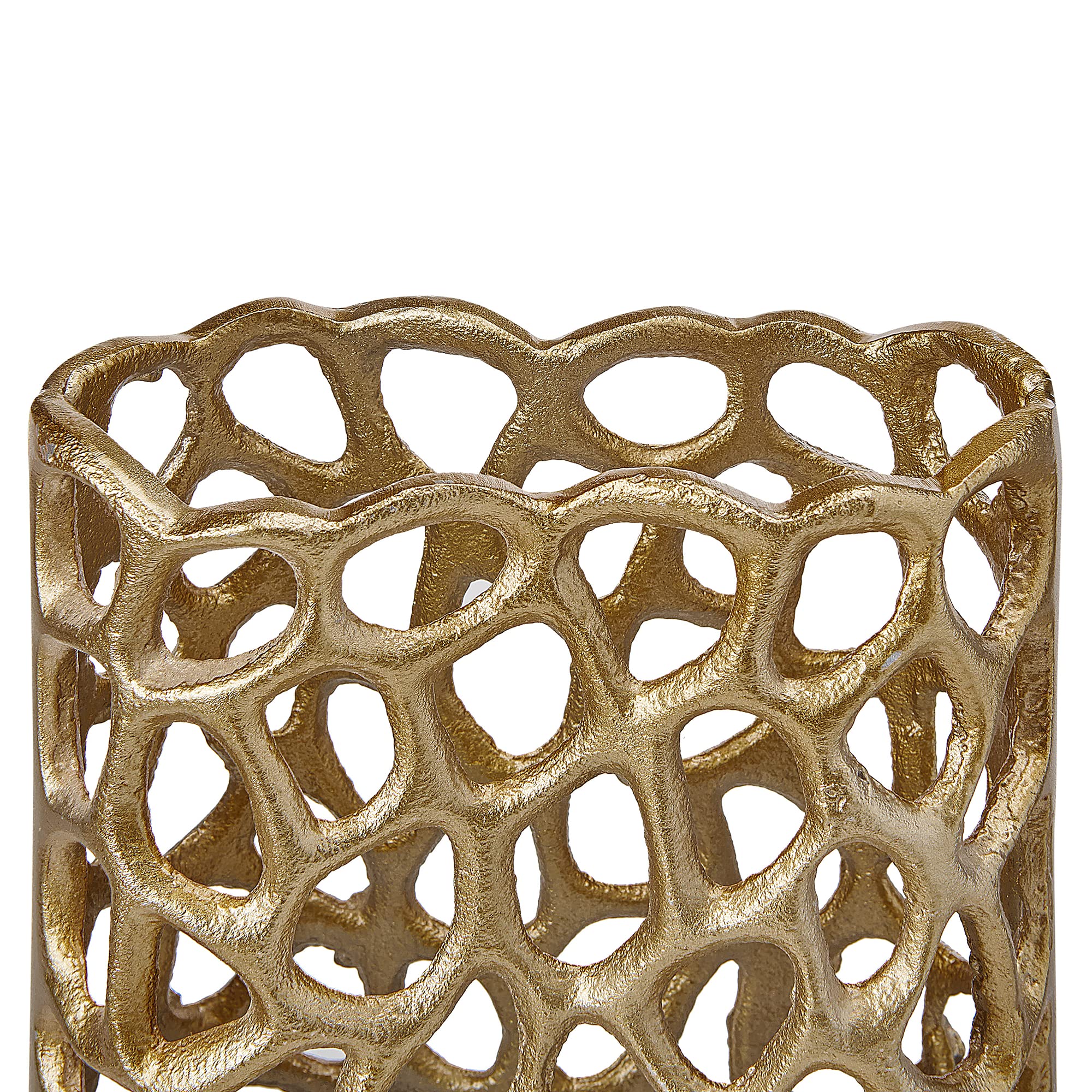 beliani-sanchi-dekovase-aluminium-gold-33-cm-lochmuster image 4