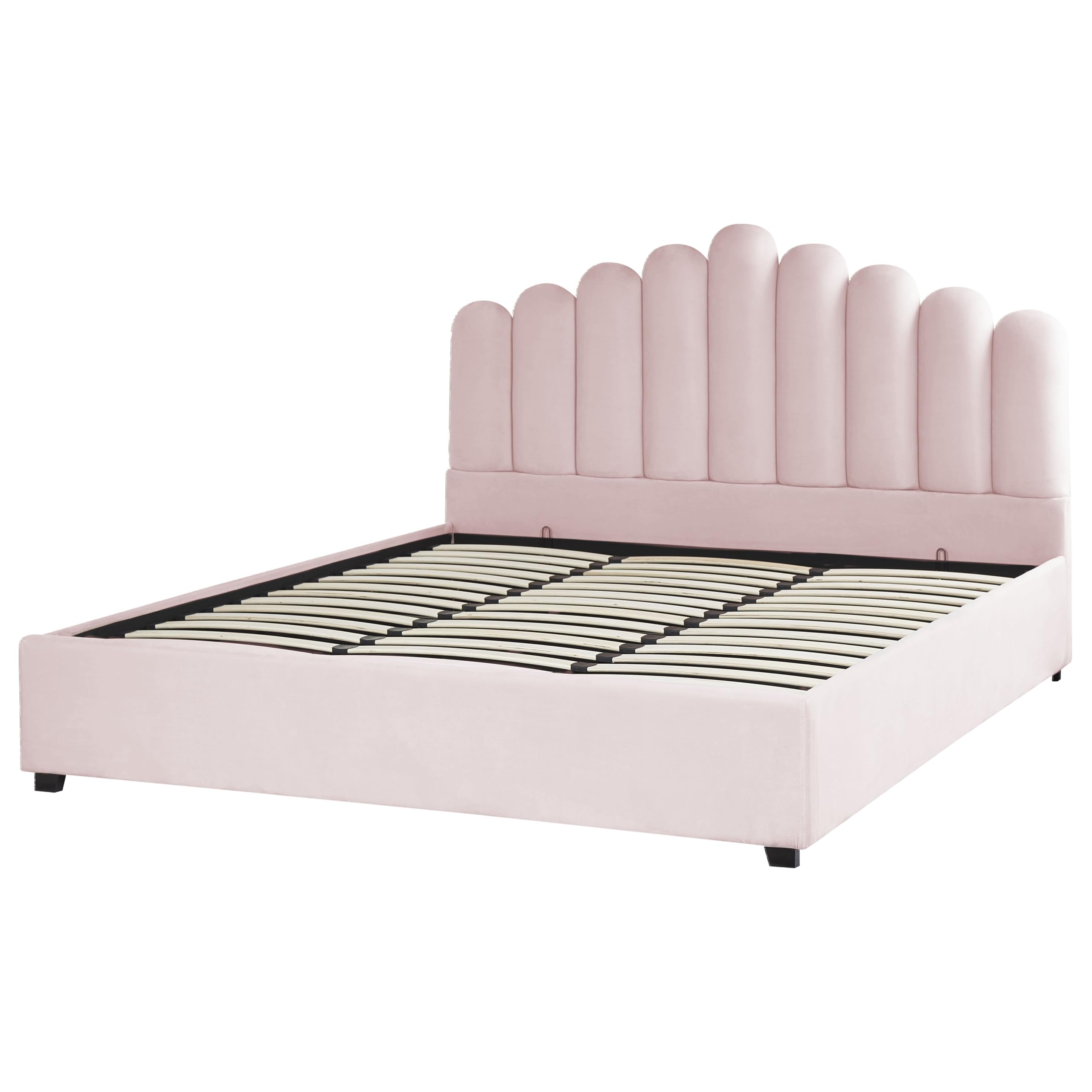 beliani-vincennes-polsterbett-samt-rosa-180x200-muschel image 7