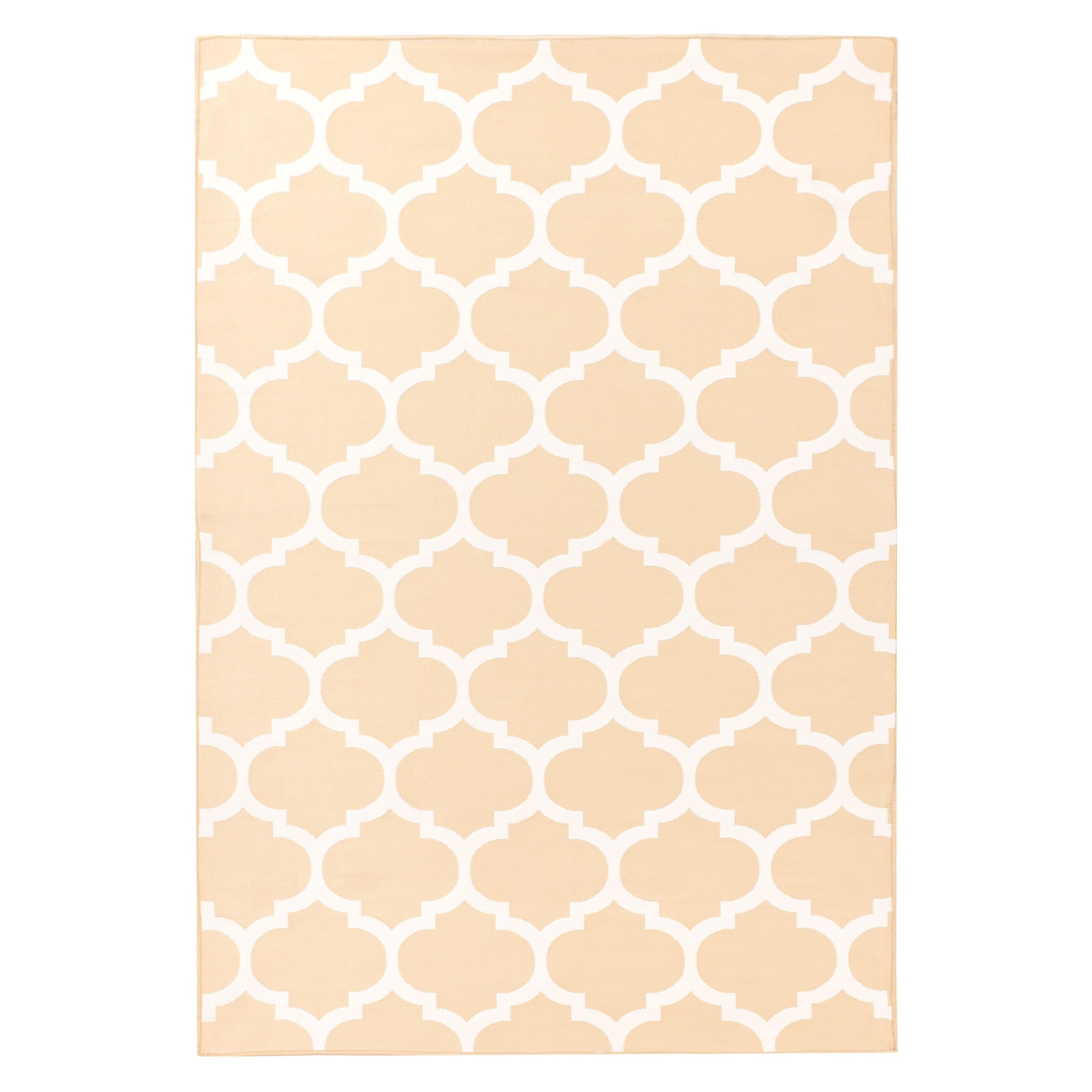 beliani-aksu-teppich-140x200-beige-handgewebt-marokko-muster image 3