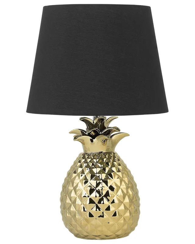 beliani-ananas-tischlampe-gold-schwarz-keramik-52-cm image 1