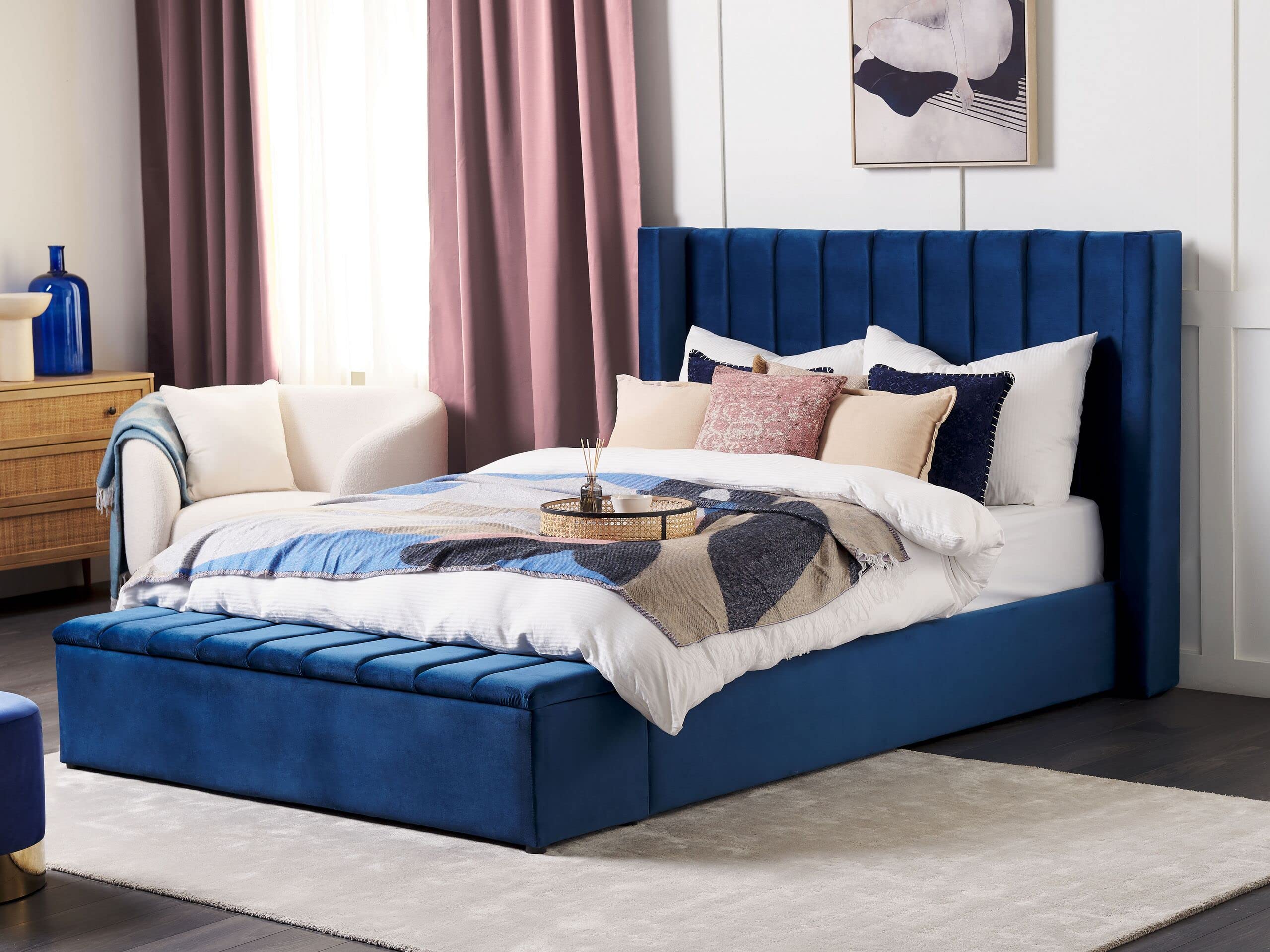 beliani-noyers-samtbett-160-x-200-marineblau-mit-stauraum image 2