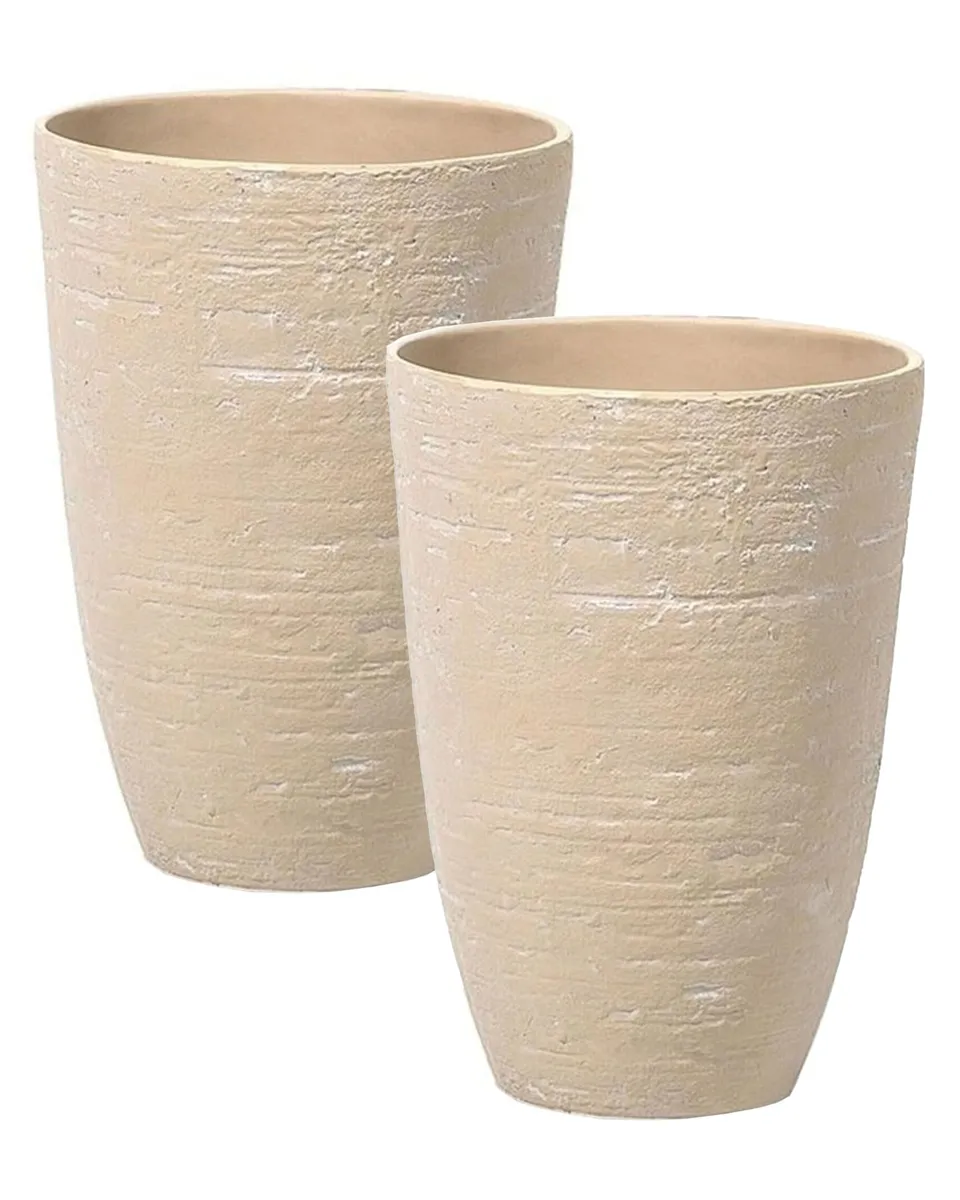 beliani-camia-blumentopf-beige-rund-35x50-cm-2er-set image 1