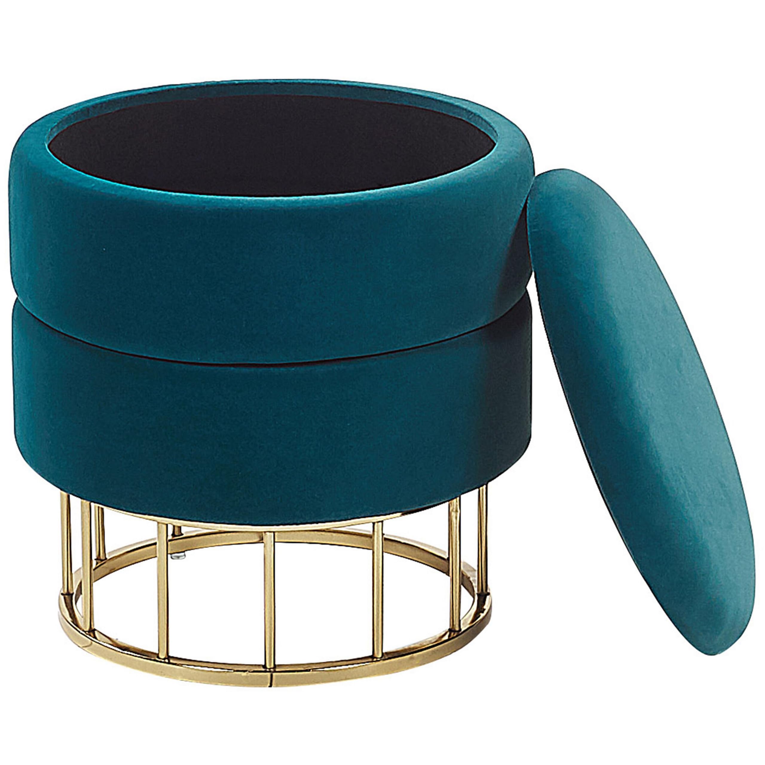 beliani-elgin-pouf-samt-blaugr-n-rund-37cm-mit-stauraum image 4