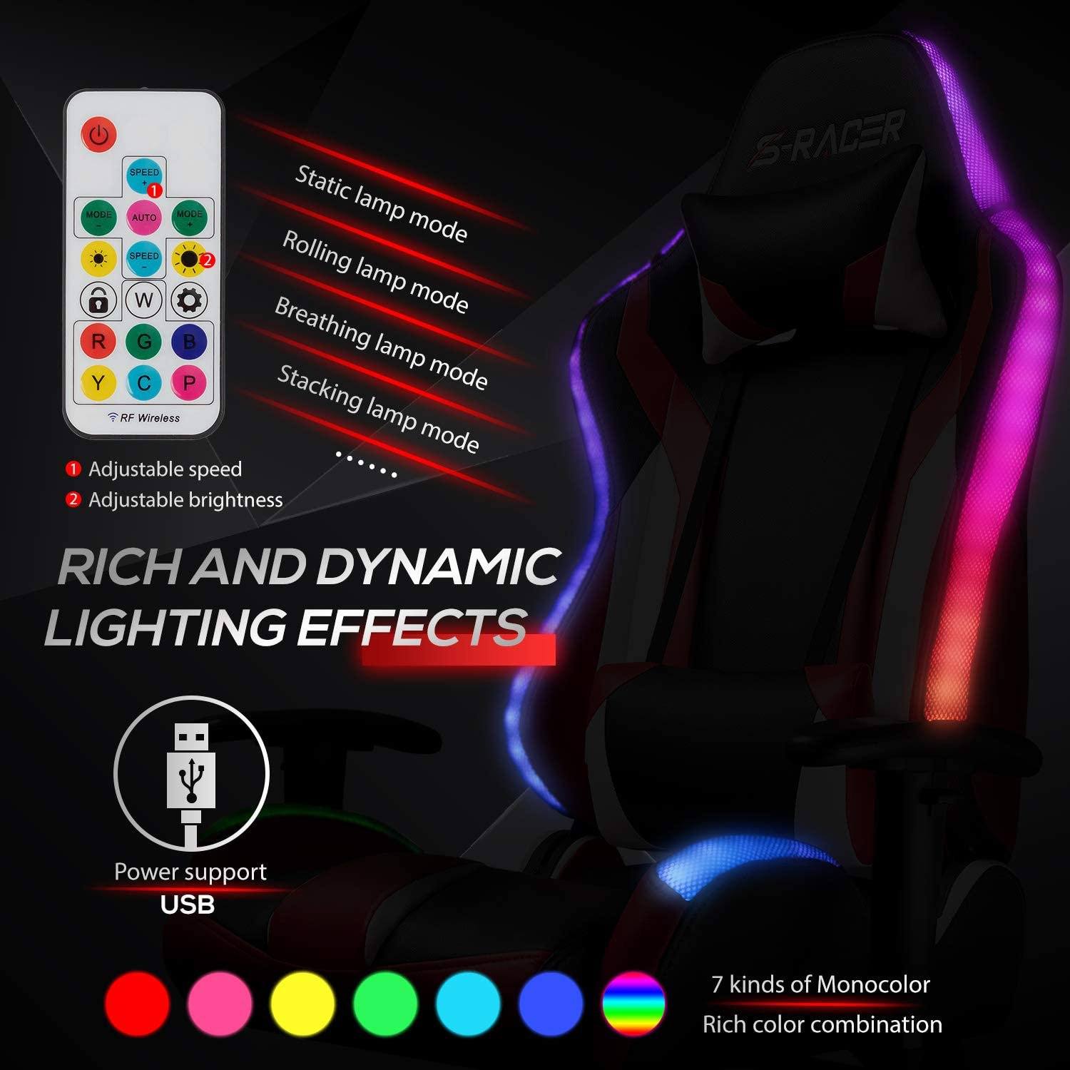 homall-gaming-desk-gaming-stuhl-rgb-schwarz-leder-led image 3