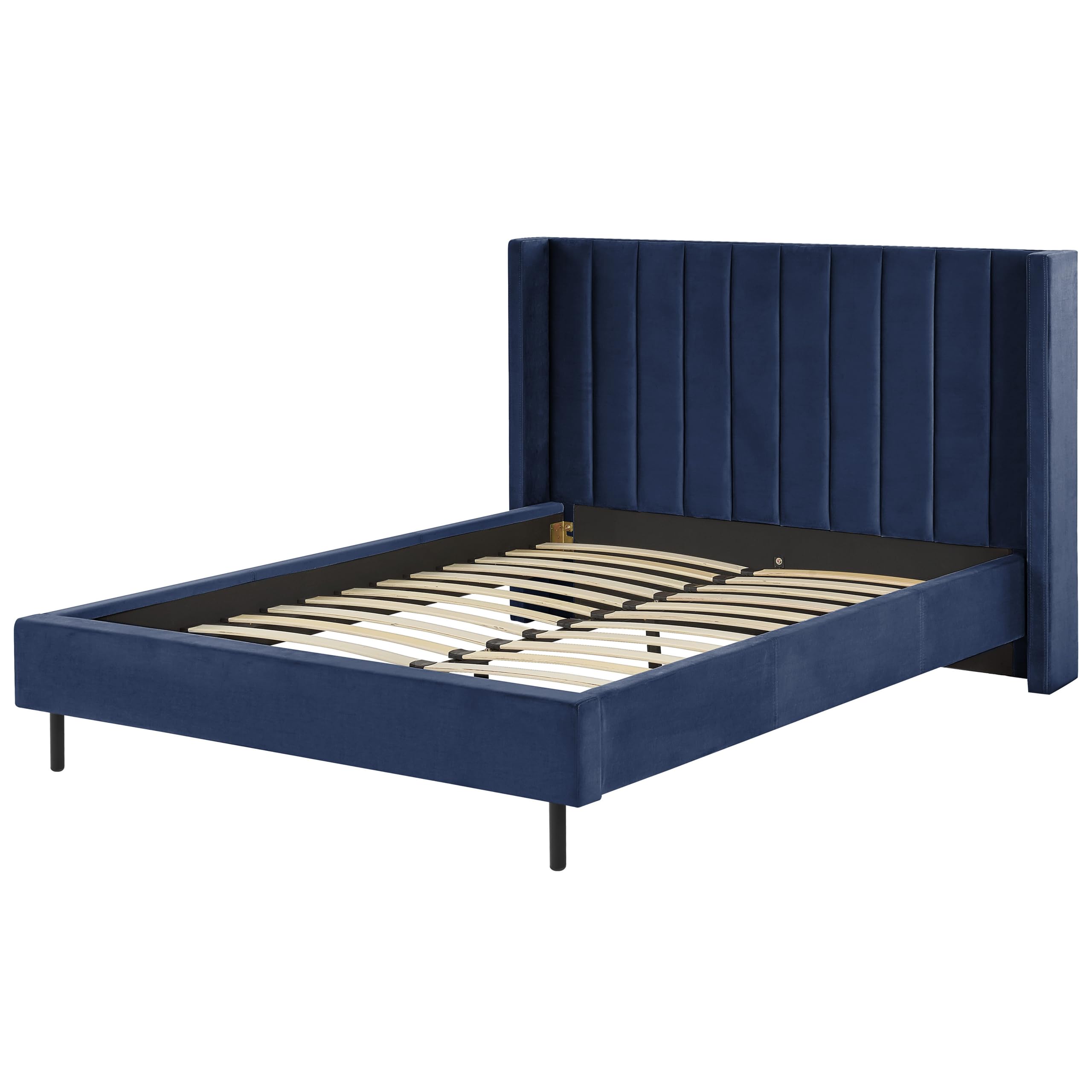 beliani-villette-samtbett-140x200-marineblau-mit-lattenrost image 6