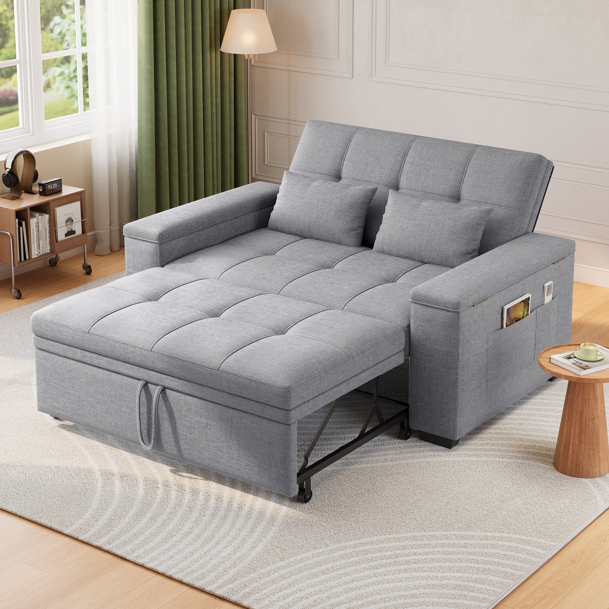 bealife-ar27-schlafsofa-3-in-1-grau-157-cm-mit-liegefunktion image 3
