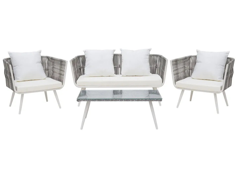 beliani-ragusa-garten-set-rattan-cremewei-4-sitzer-glas image 1